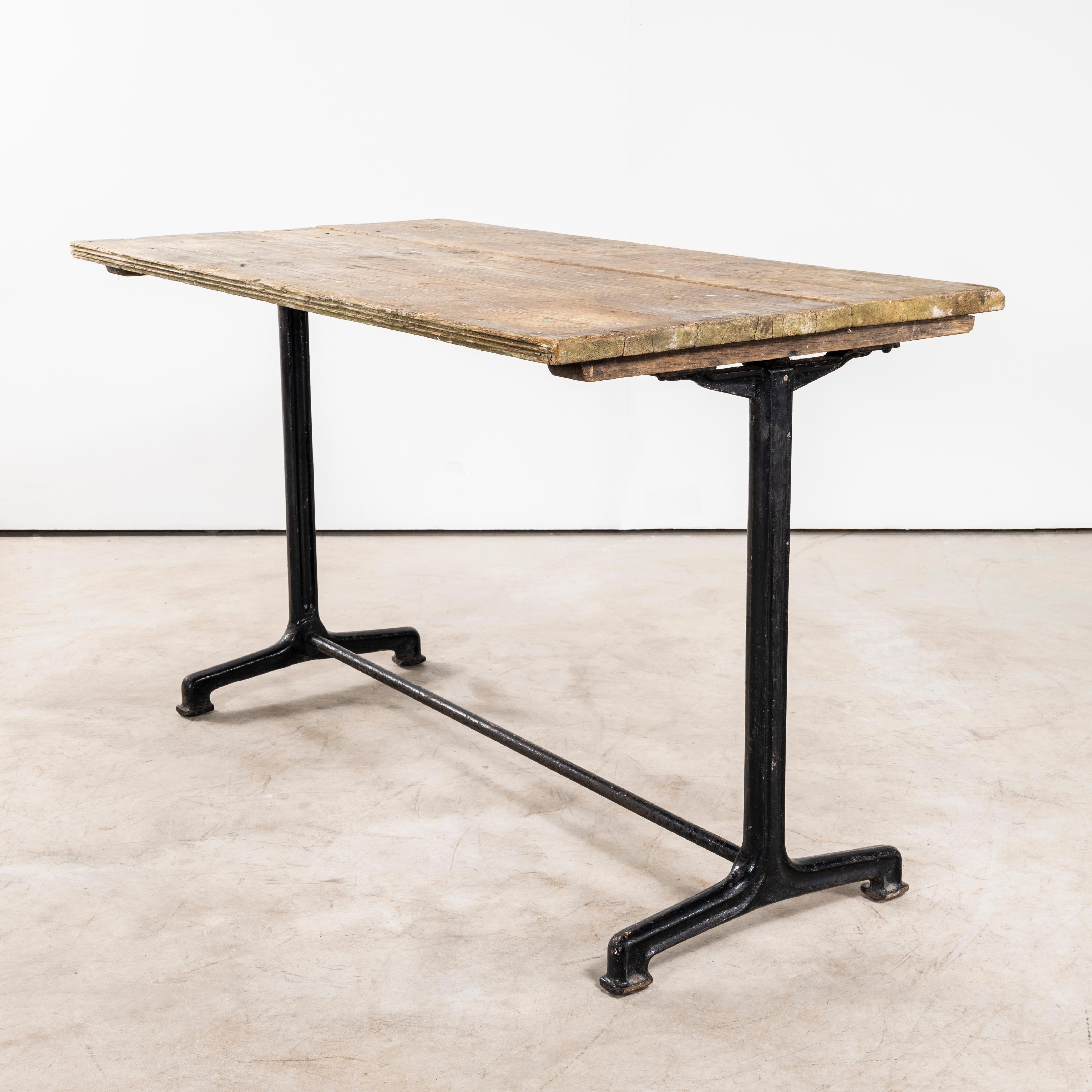 French 1930's Original Cast Base Fischel Bistro Dining Table For Sale