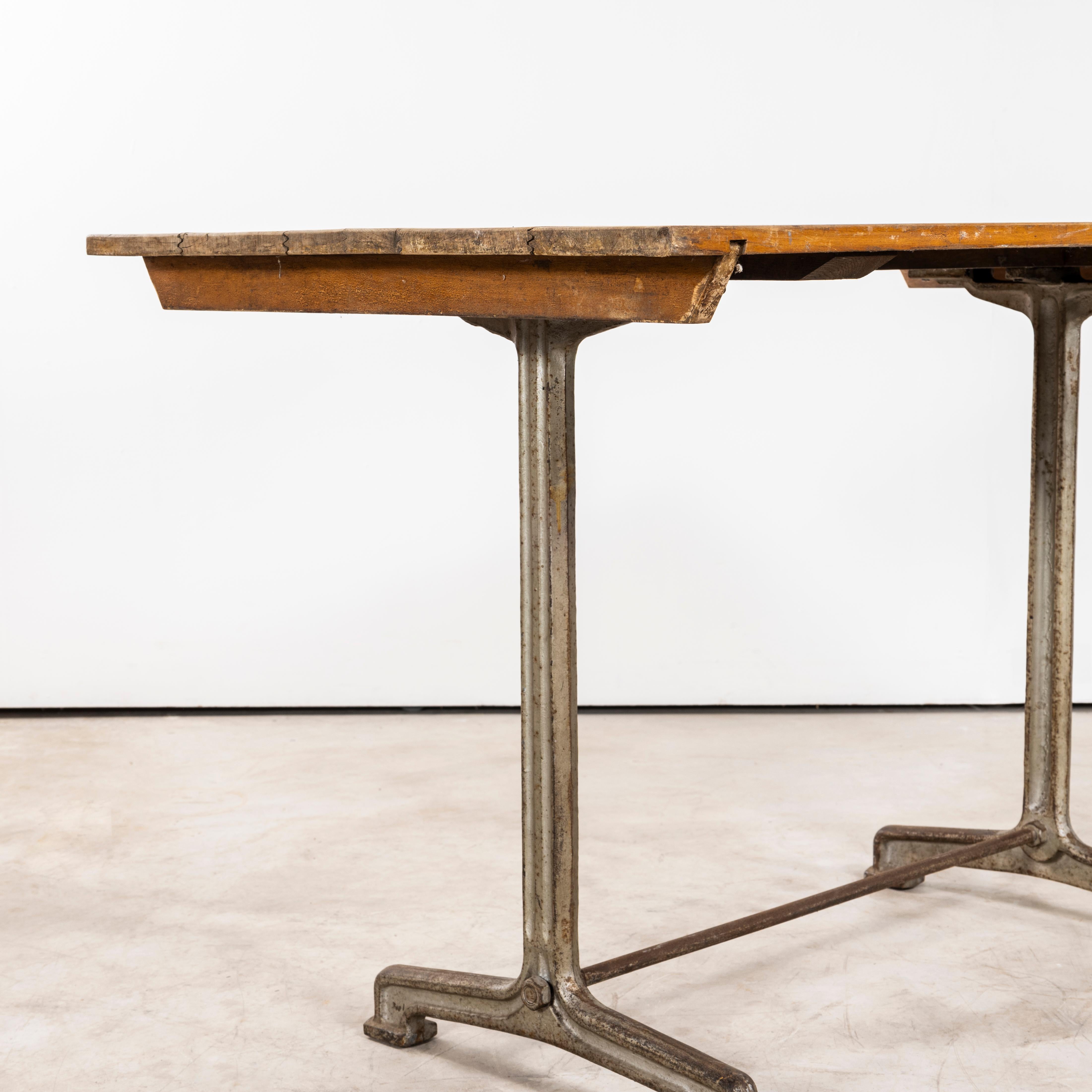 French 1930's Original Cast Base Fischel Bistro Dining Table For Sale