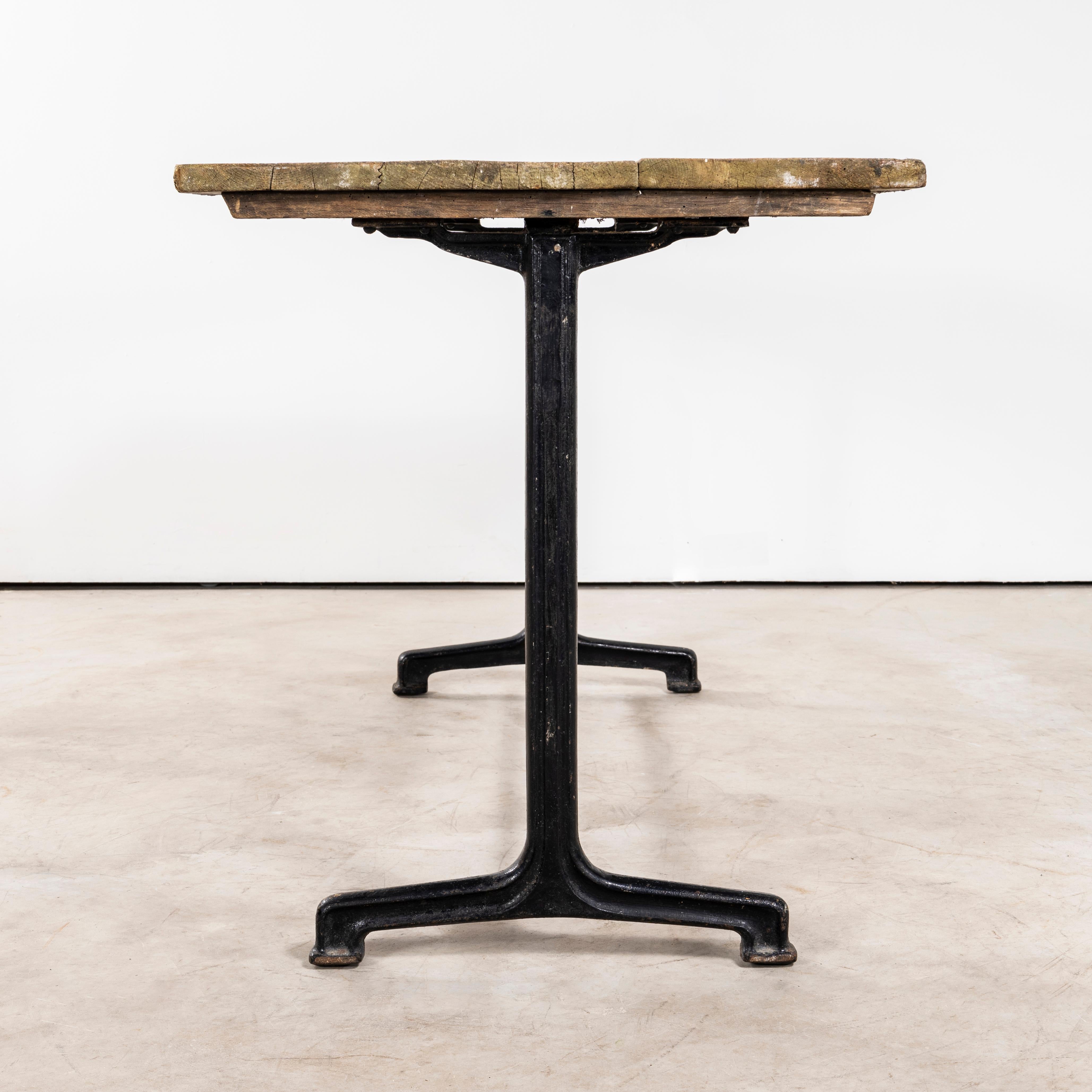 1930's Original Cast Base Fischel Bistro Dining Table In Good Condition For Sale In Hook, Hampshire