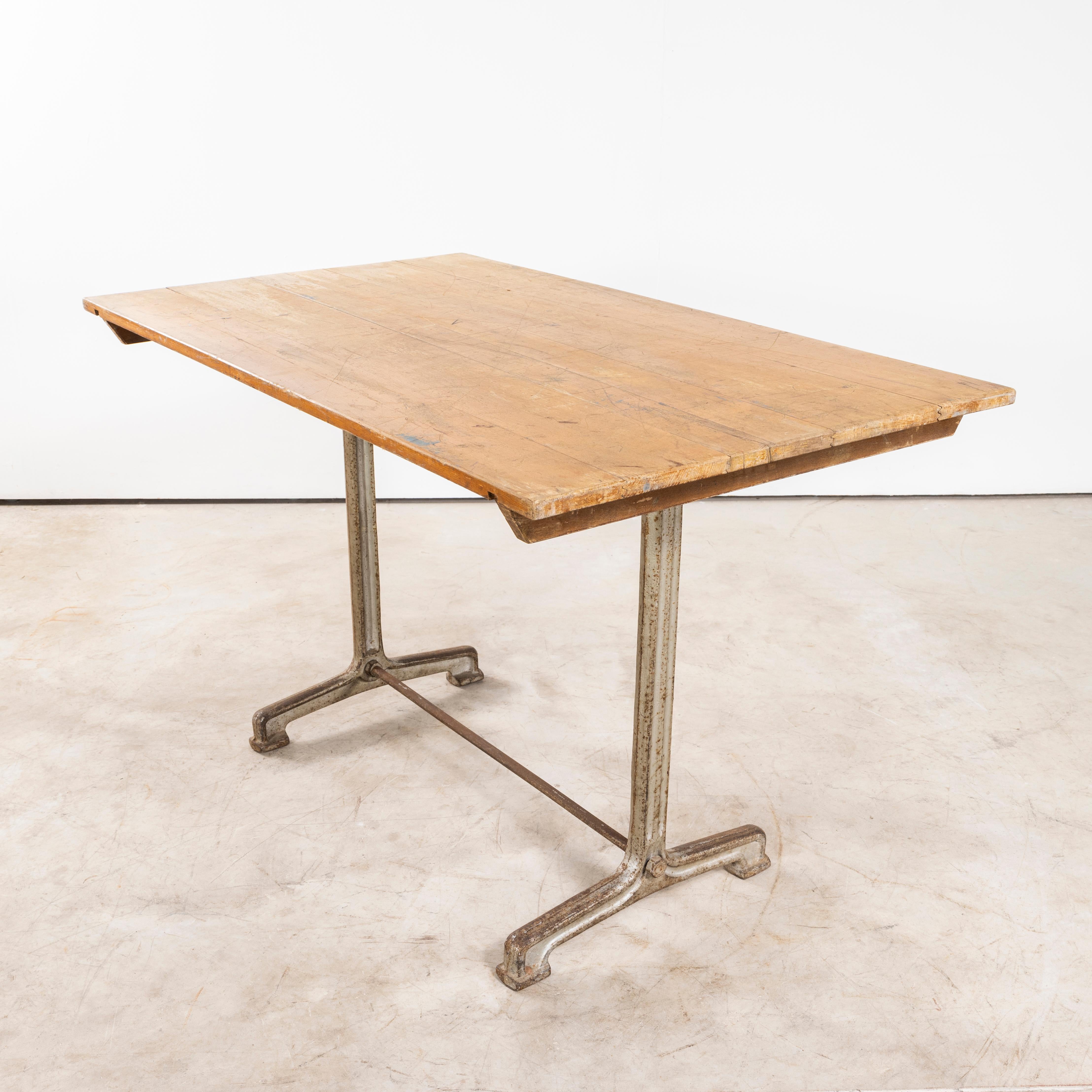 Mid-20th Century 1930's Original Cast Base Fischel Bistro Dining Table For Sale