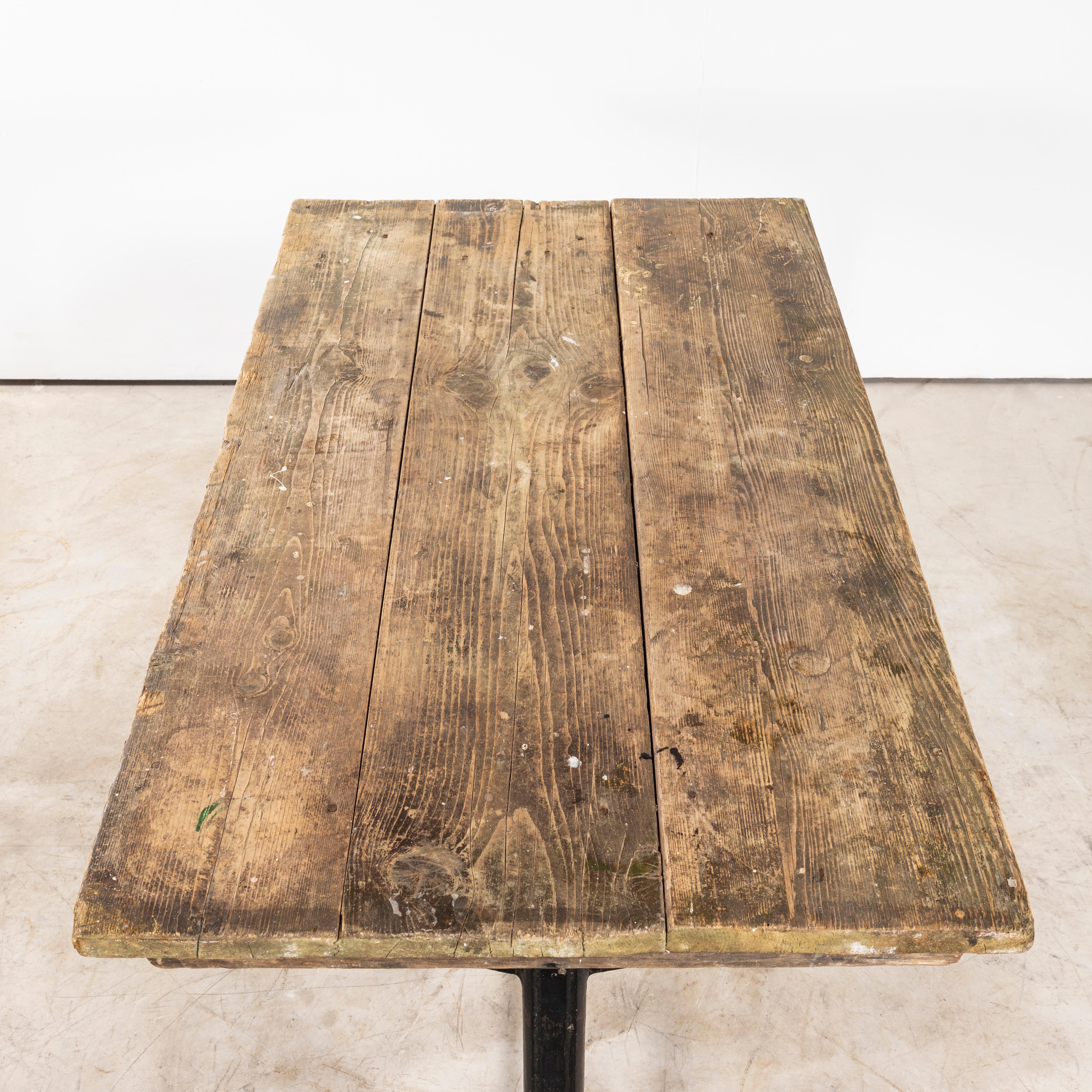Fruitwood 1930's Original Cast Base Fischel Bistro Dining Table For Sale