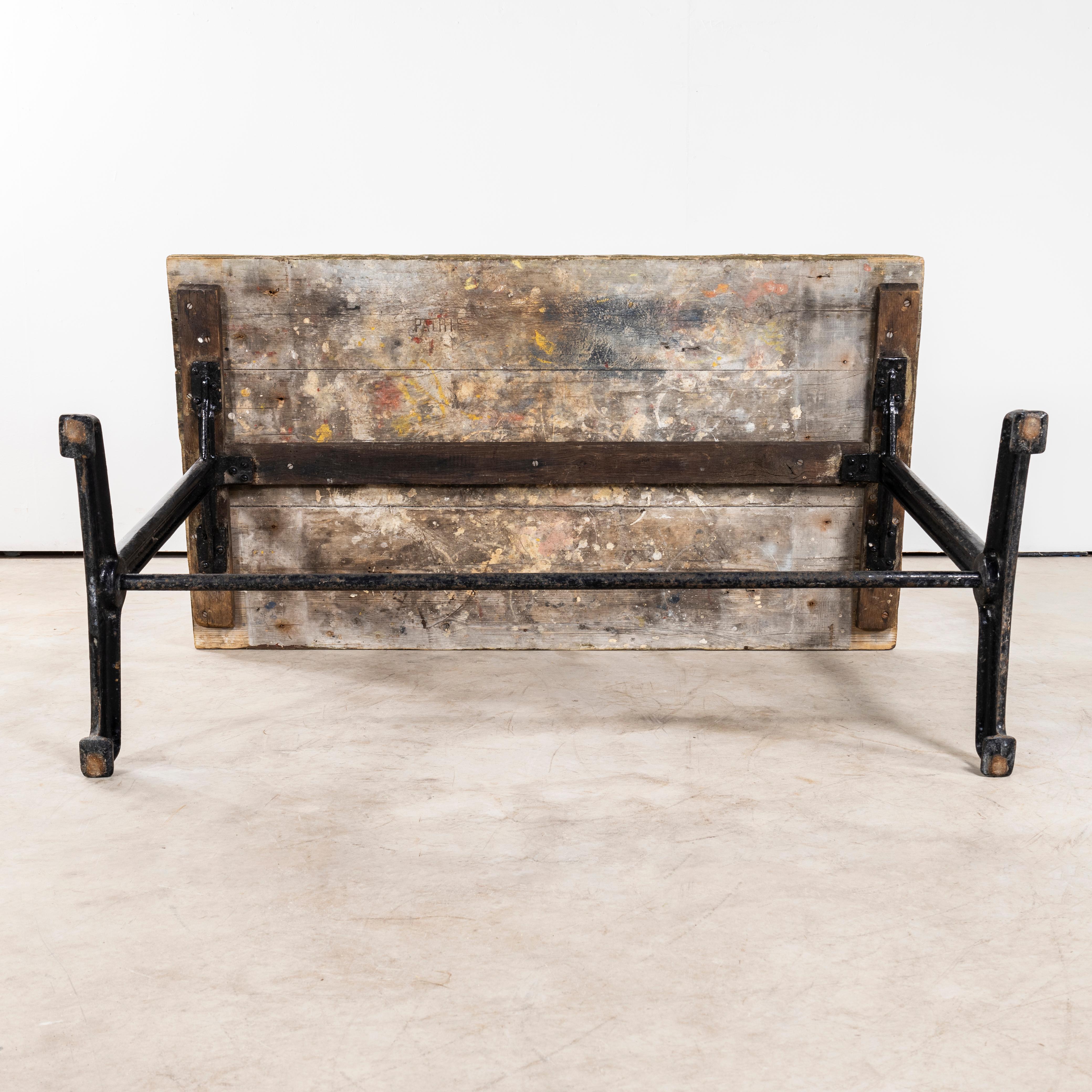 1930's Original Cast Base Fischel Bistro Dining Table For Sale 1