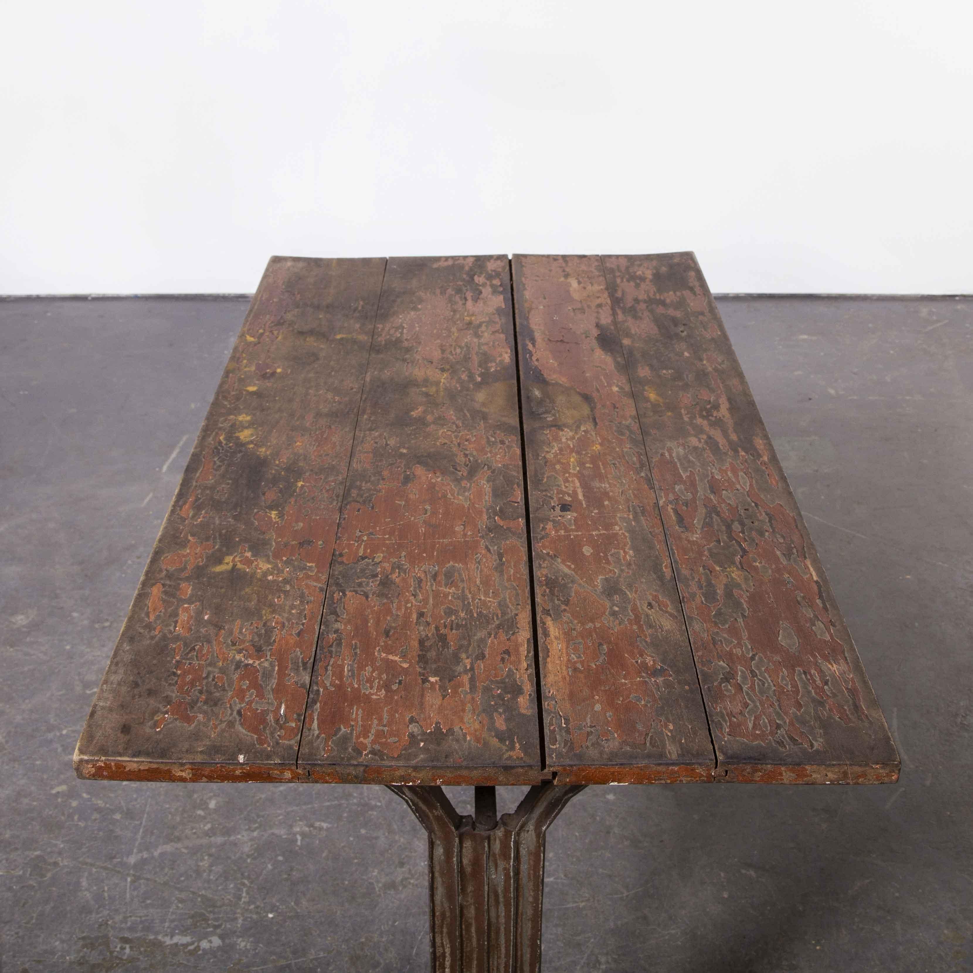 1930's Original Cast Base French Metal Dining Table 9