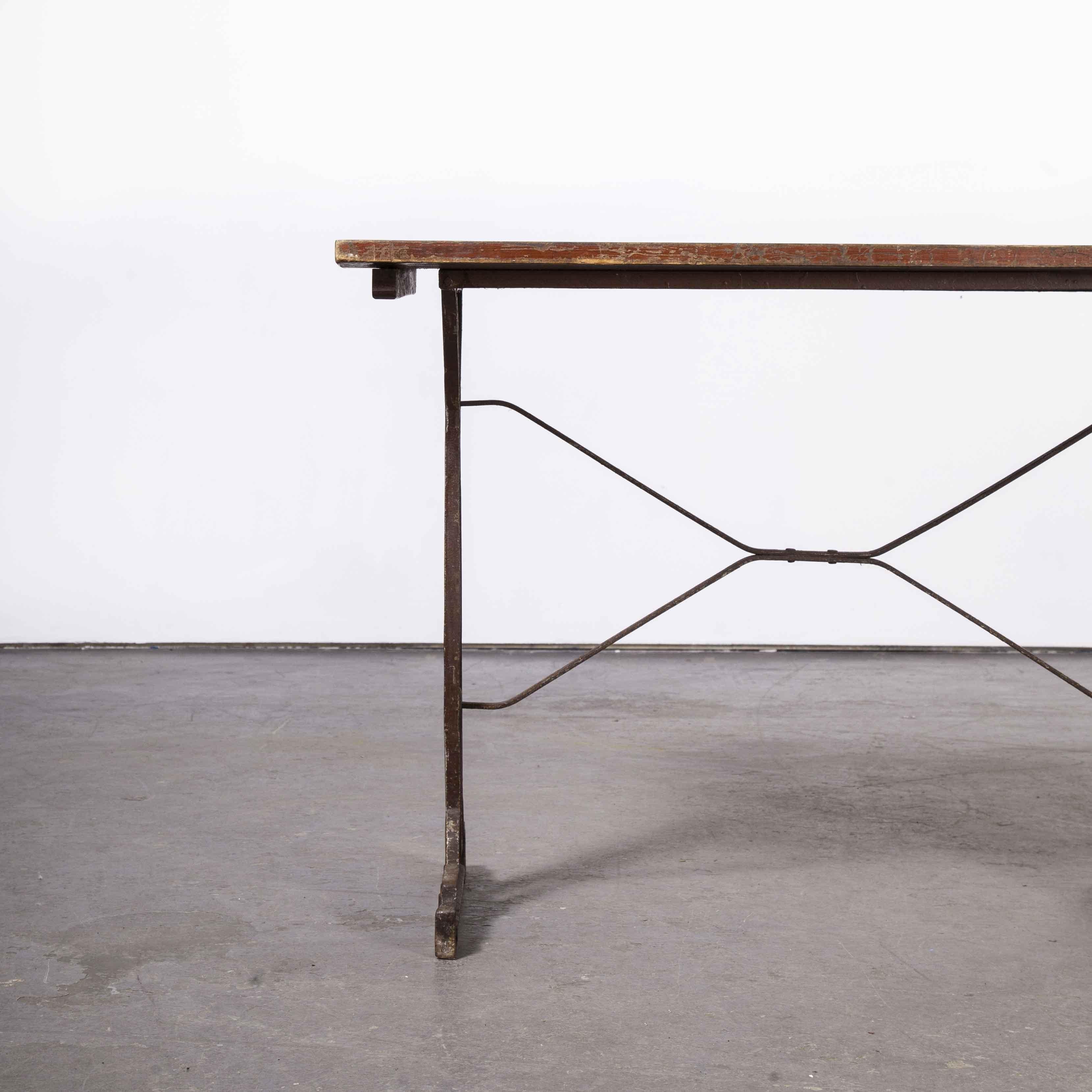 Mid-20th Century 1930's Original Cast Base French Metal Dining Table