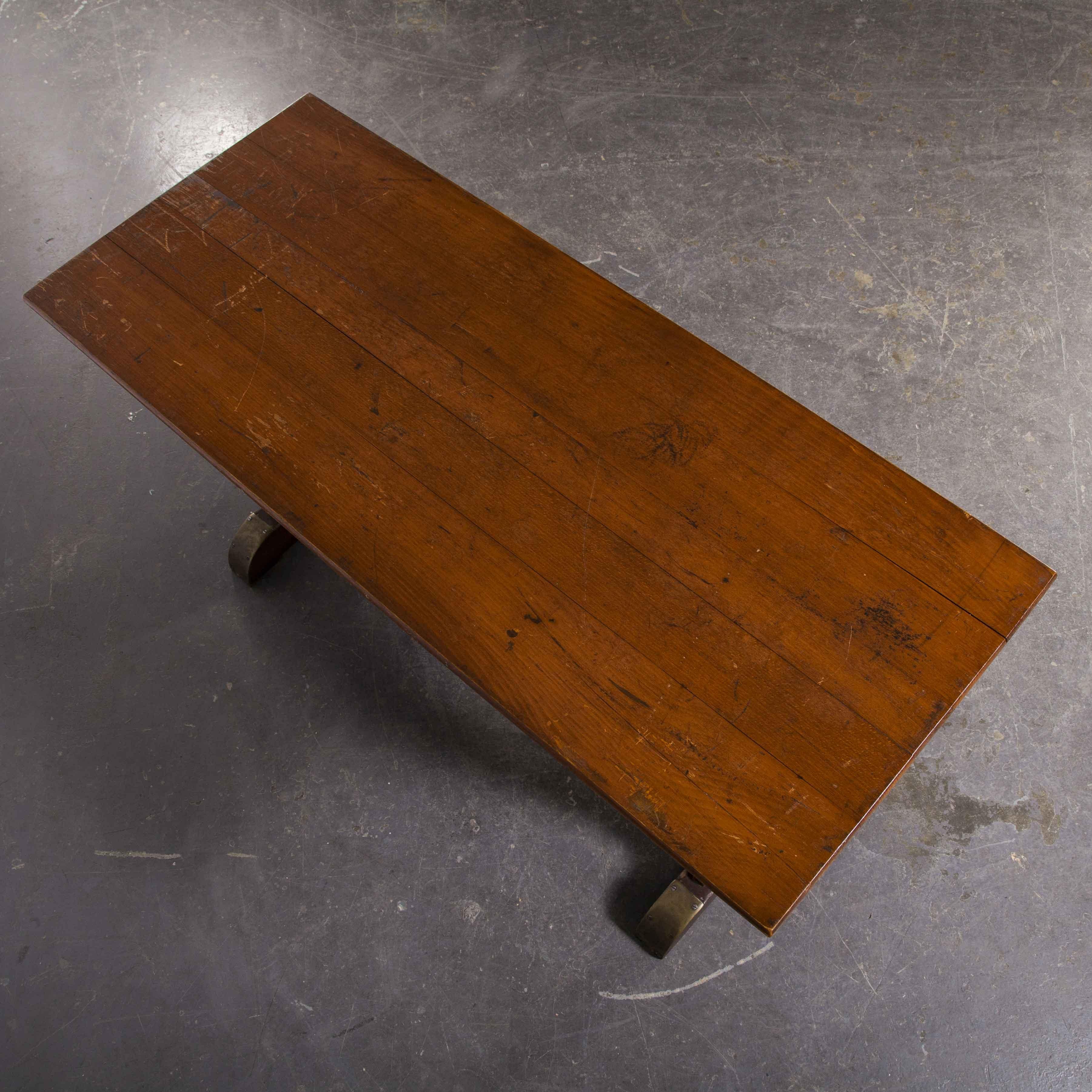 1930's Original French Café Table, Rectangular Dining Table 4