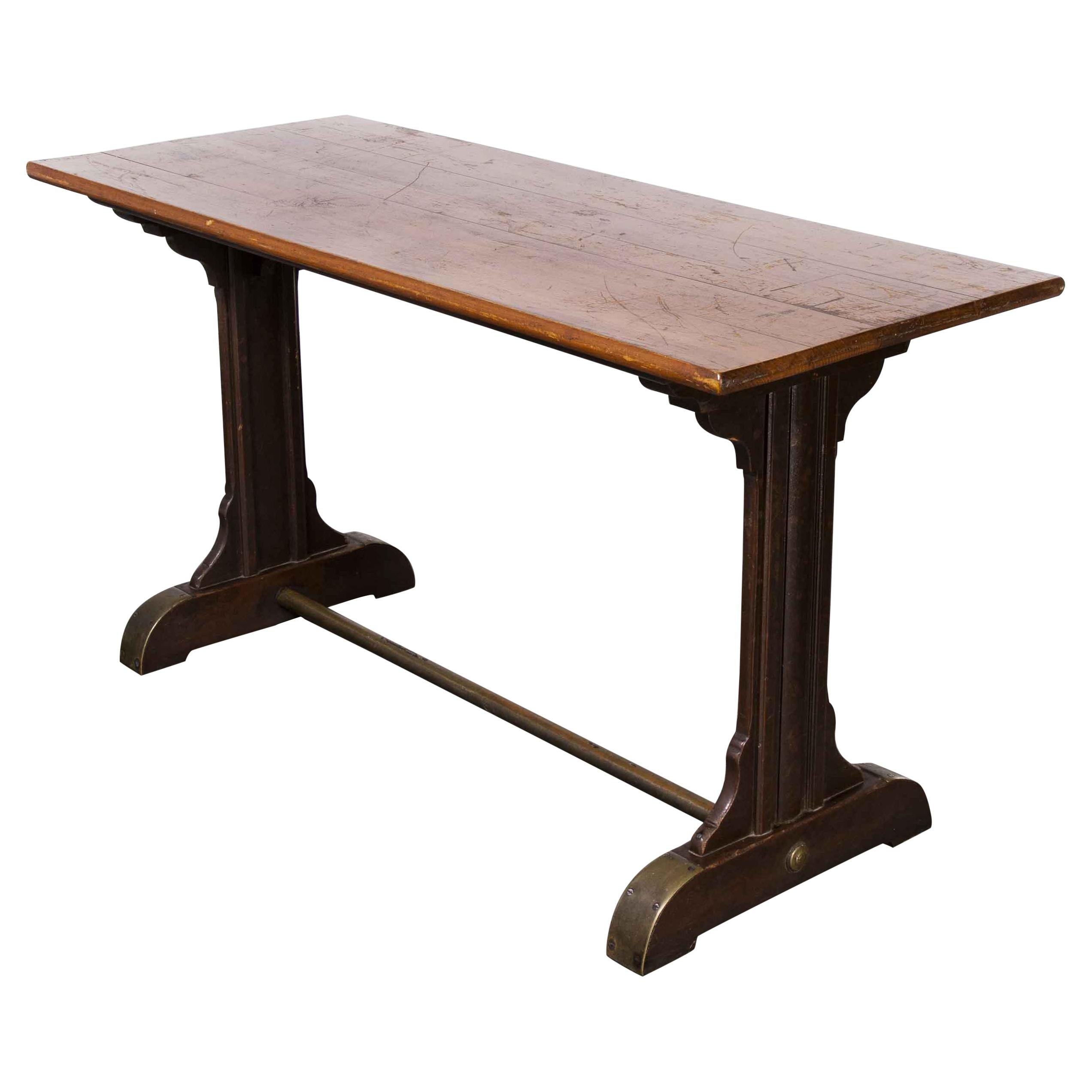 1930's Original French Café Table, Rectangular Dining Table