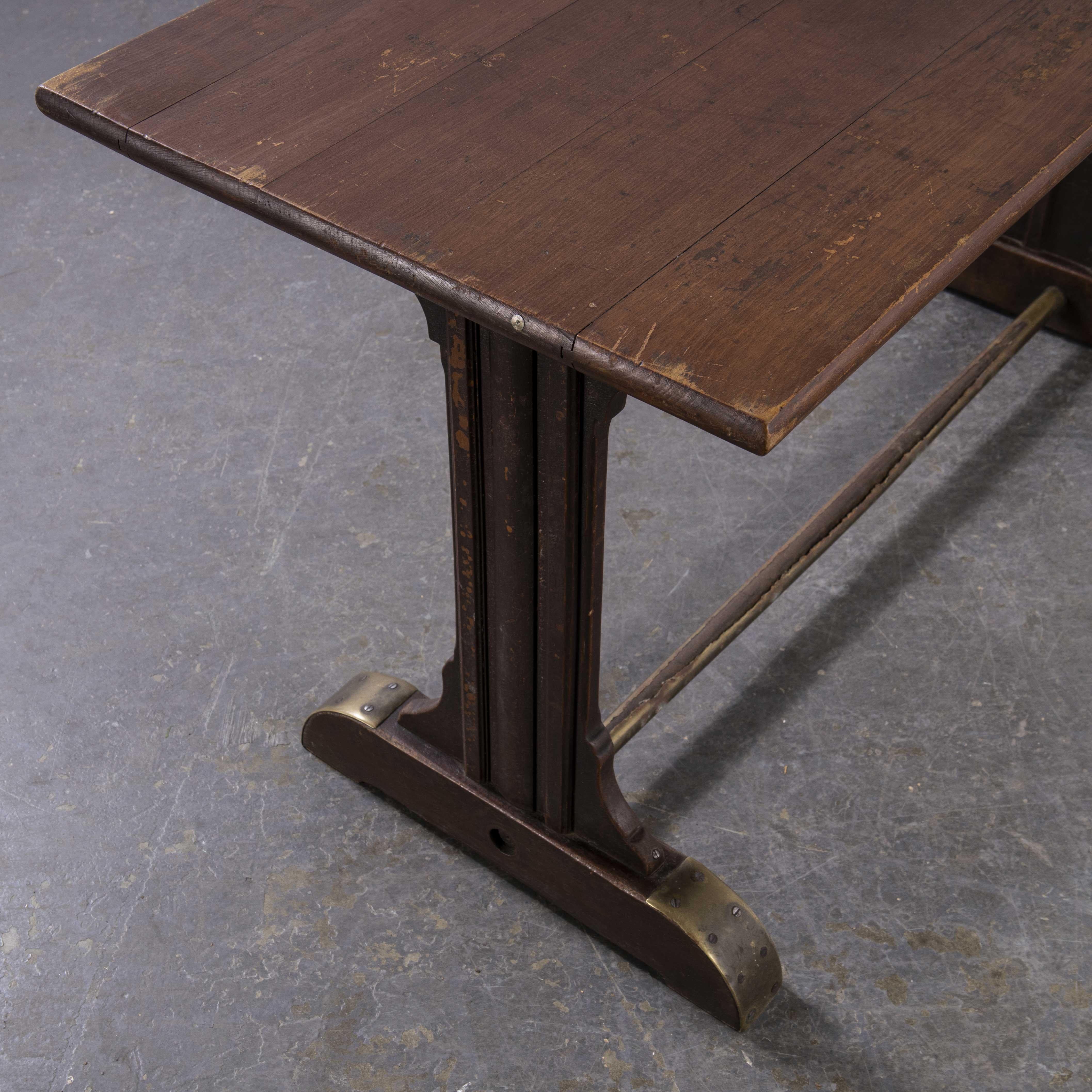 Mid-20th Century 1930's Original French Café Table, Rectangular Dining Table Model 1114.3
