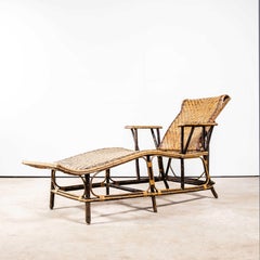 1930's Original French Cane Lounger