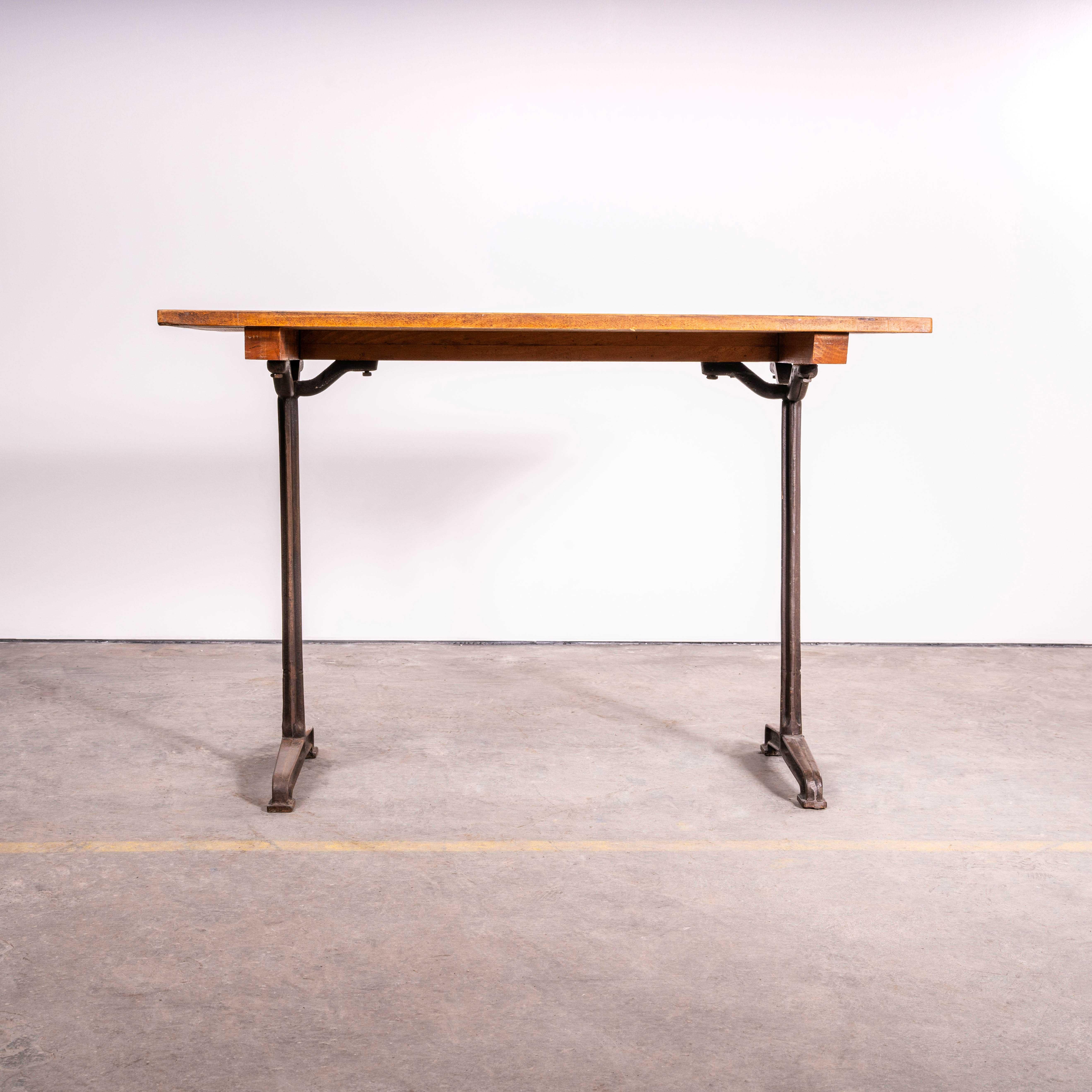 1930’s Original French Cast Base Café Dining Table (3608). 

Fischel was founded in 1871 by Czech born David Gabriel Fischel, a successful vegetable oil merchant, using the first hand knowledge of his eldest son who had worked in one of Thonets