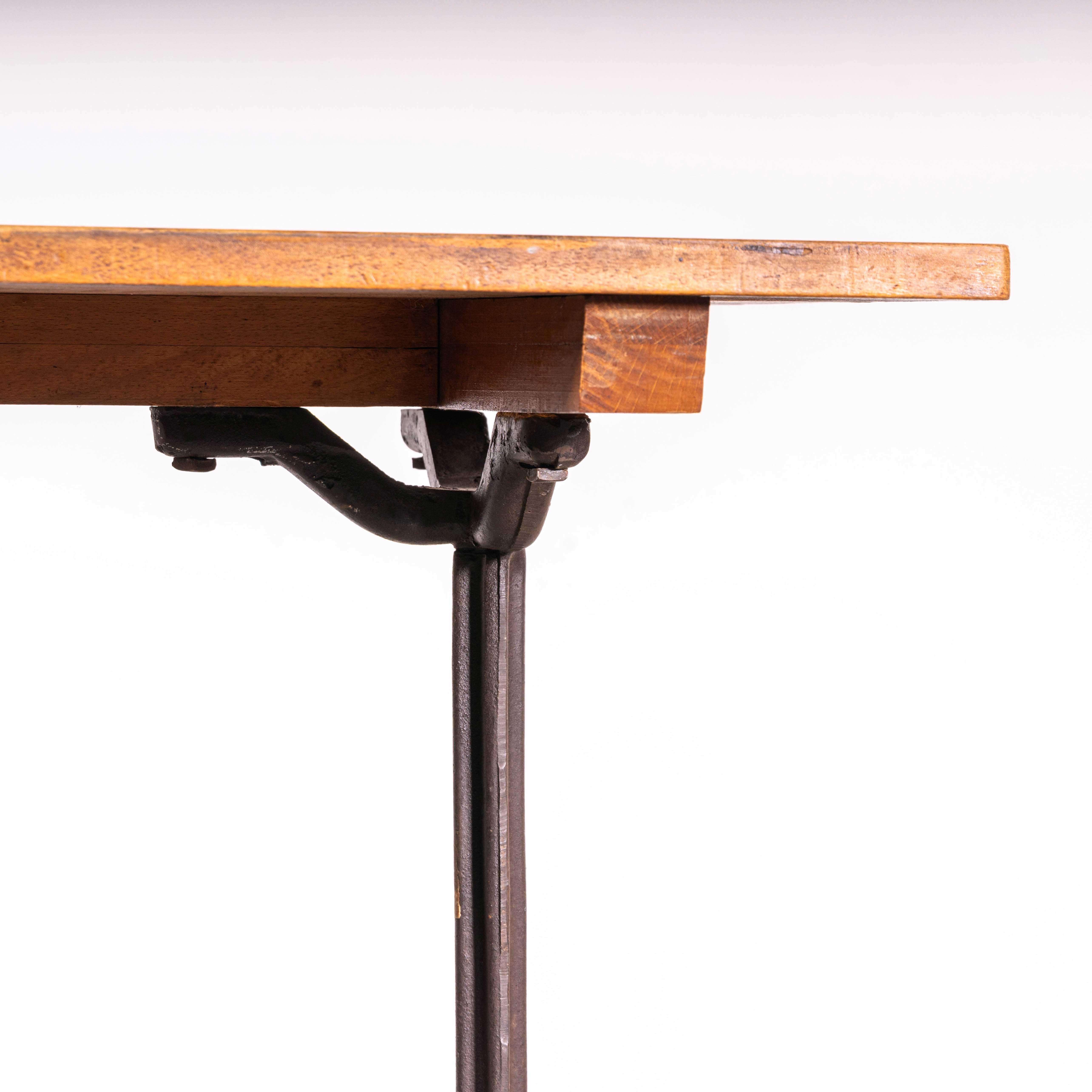 1930's Original French Cast Base Café Dining Table (3608) In Good Condition For Sale In Hook, Hampshire