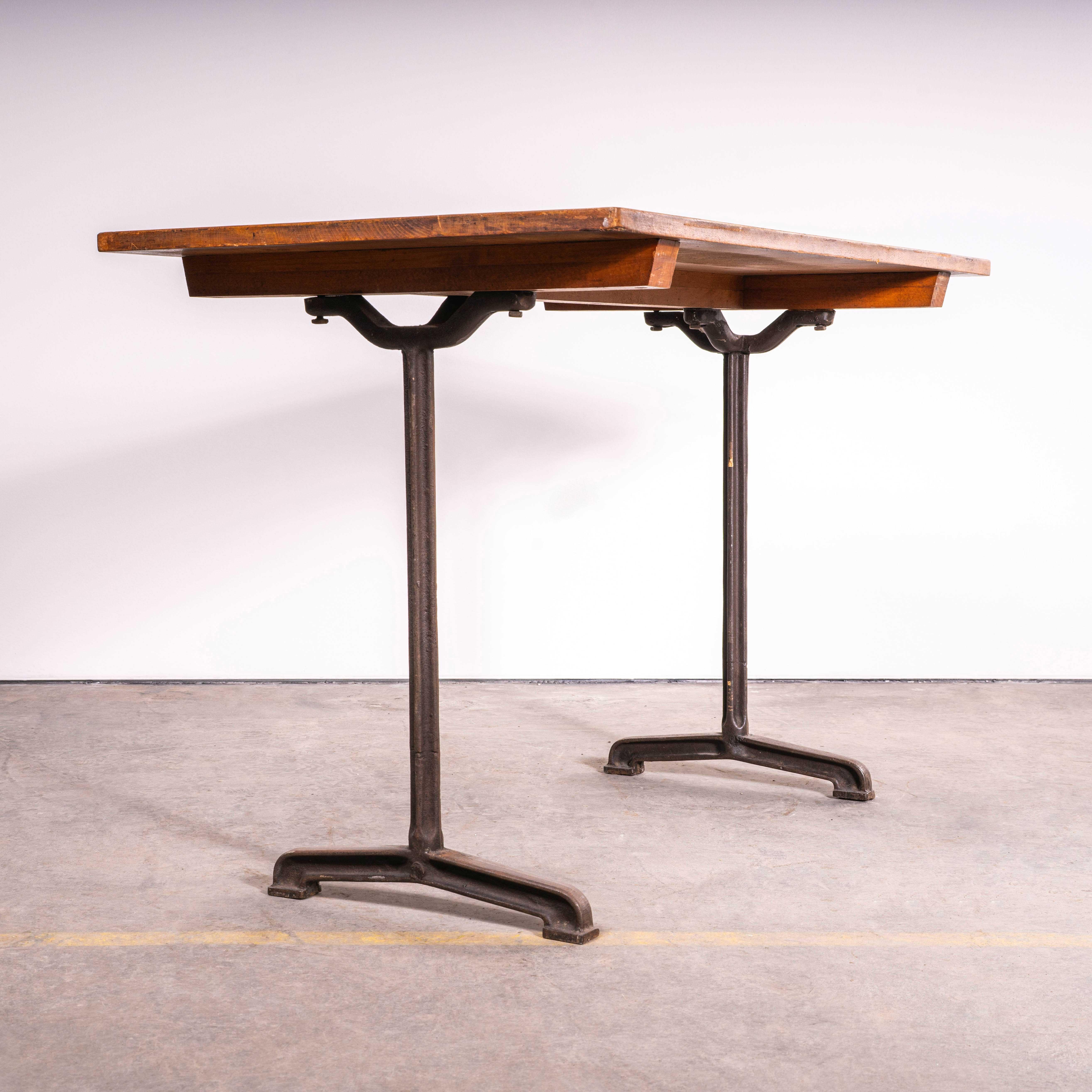 Early 20th Century 1930's Original French Cast Base Café Dining Table (3608) For Sale