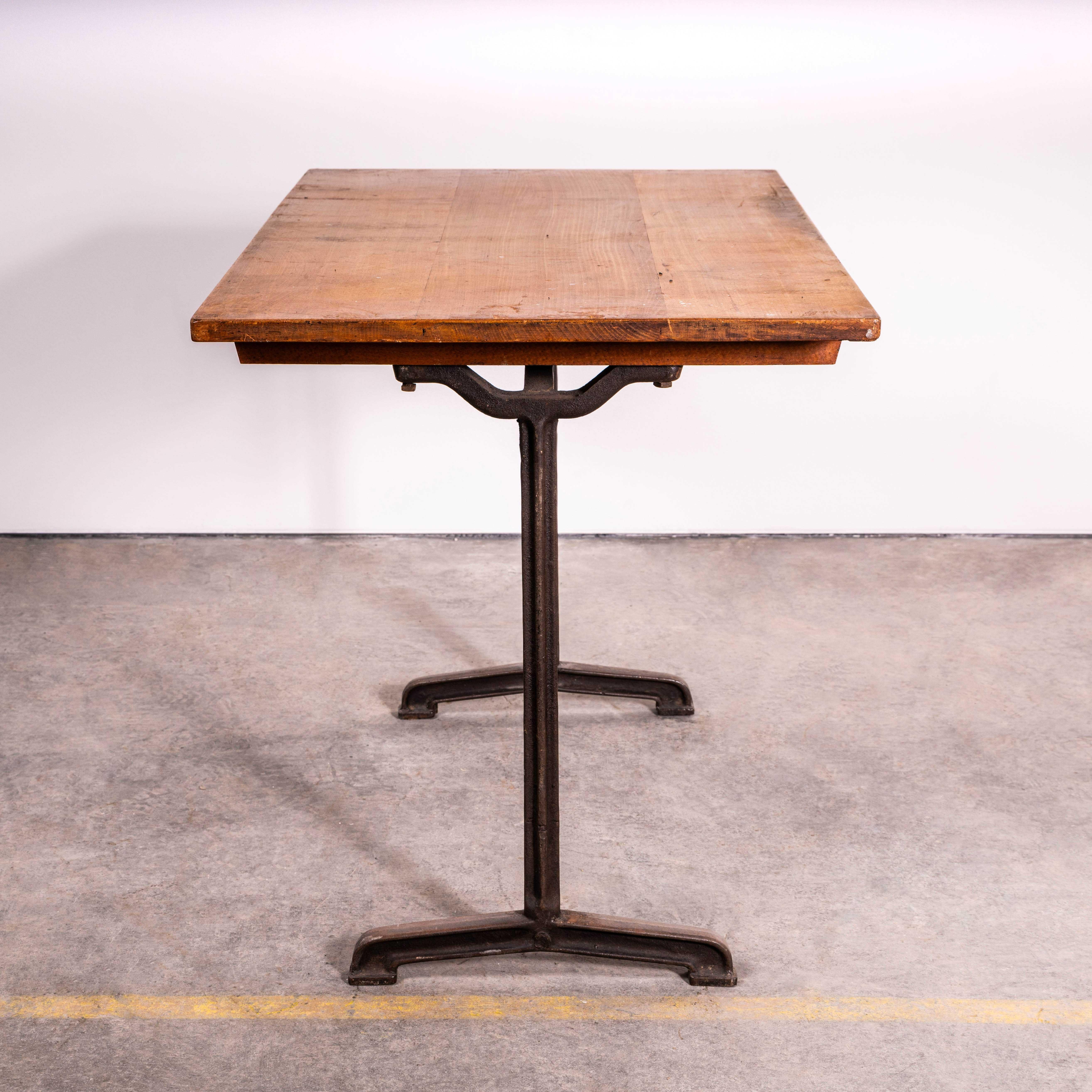 1930's Original French Cast Base Café Dining Table (3608) For Sale 3
