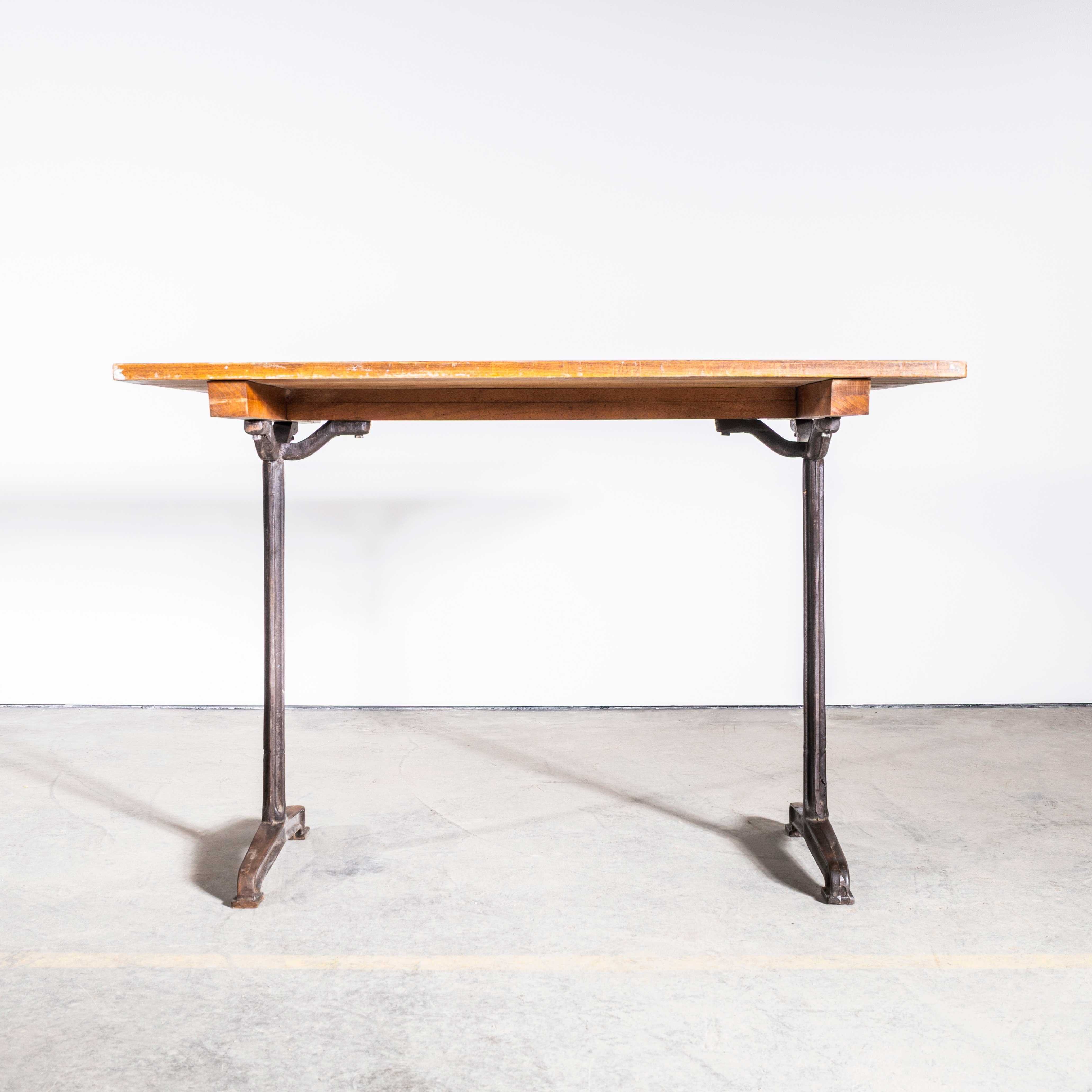 1930’s Original French Cast Base Café Dining Table (3609).

Fischel was founded in 1871 by Czech born David Gabriel Fischel, a successful vegetable oil merchant, using the first hand knowledge of his eldest son who had worked in one of Thonets Czech