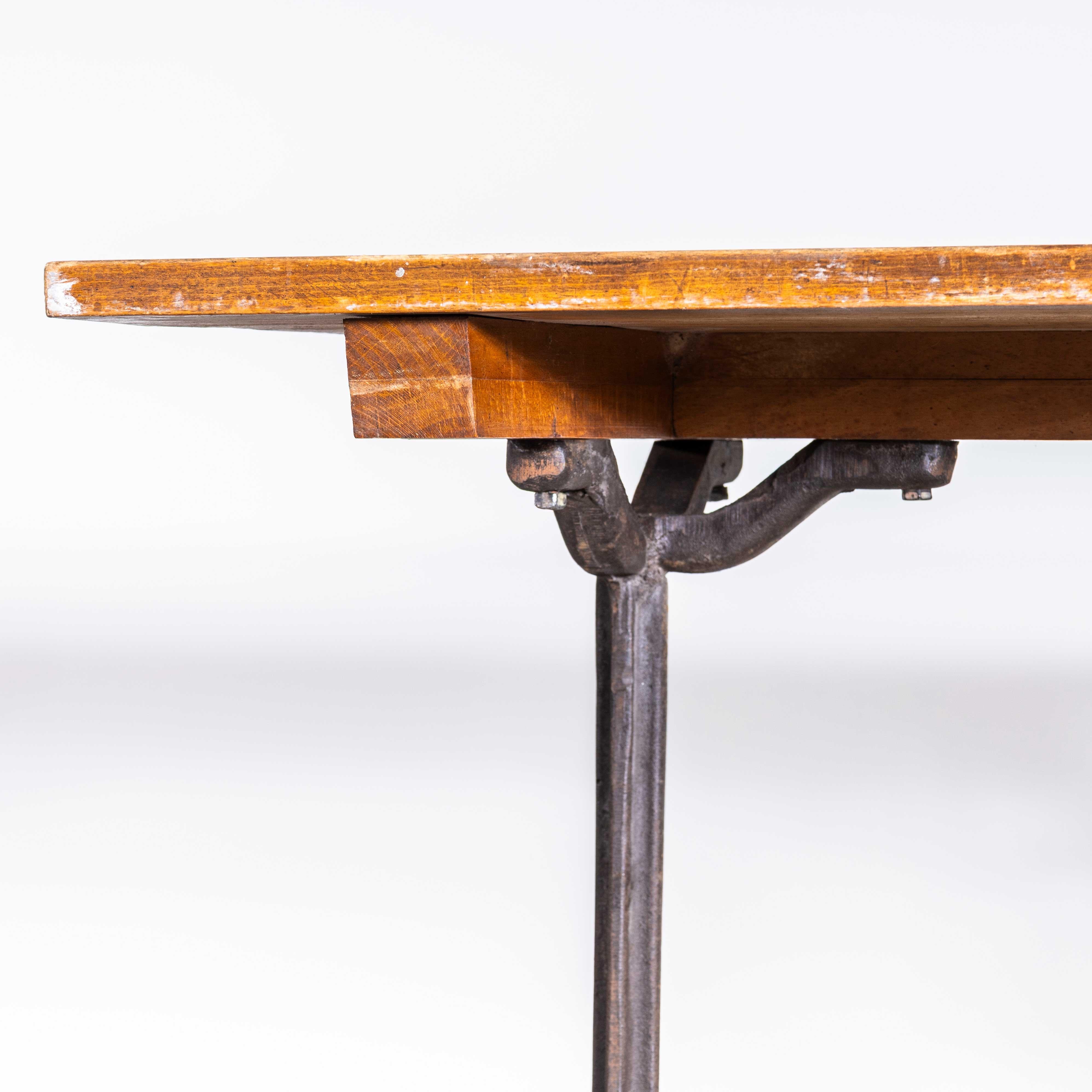 1930's Original French Cast Base Café Dining Table (3609) In Good Condition For Sale In Hook, Hampshire