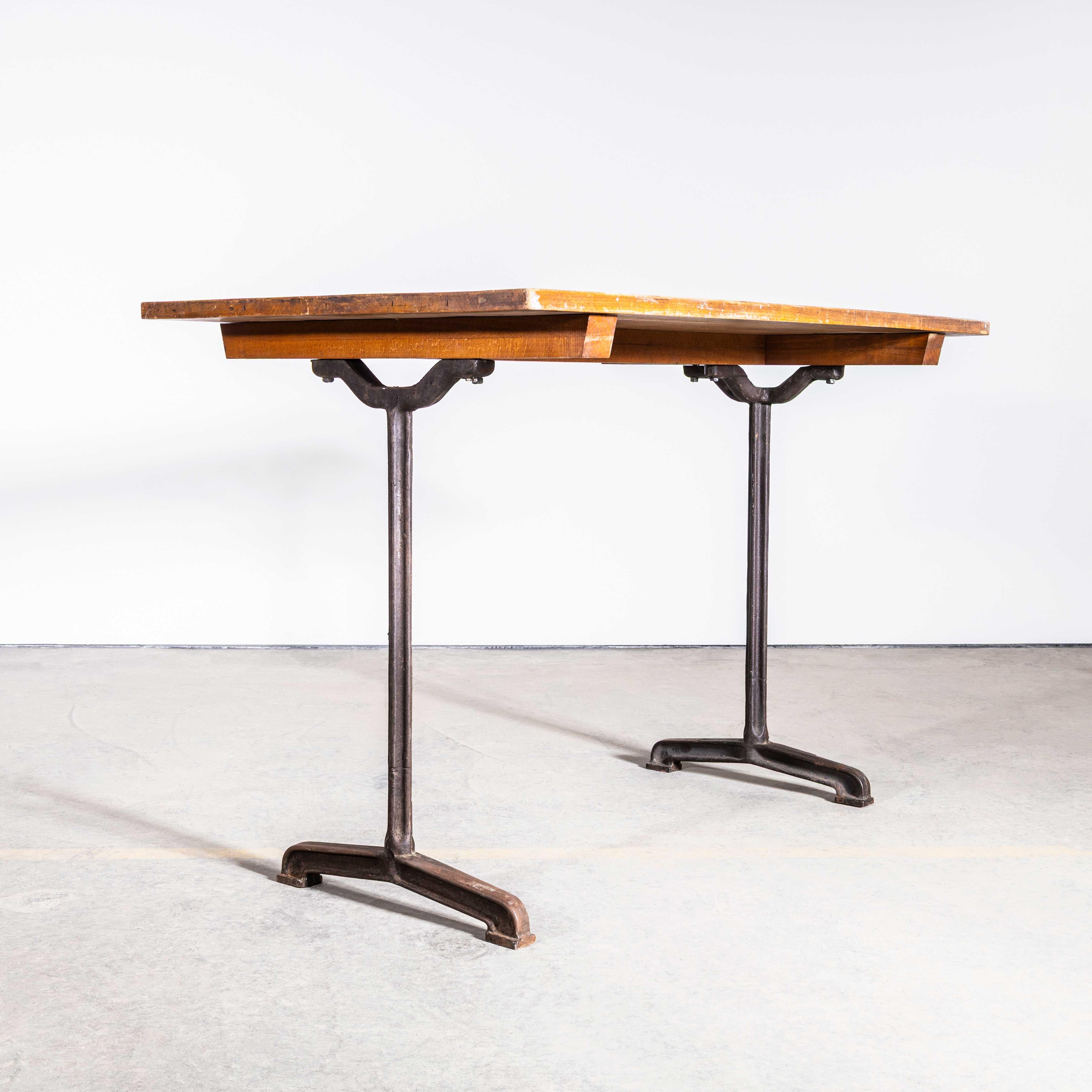 Mid-20th Century 1930's Original French Cast Base Café Dining Table (3609) For Sale