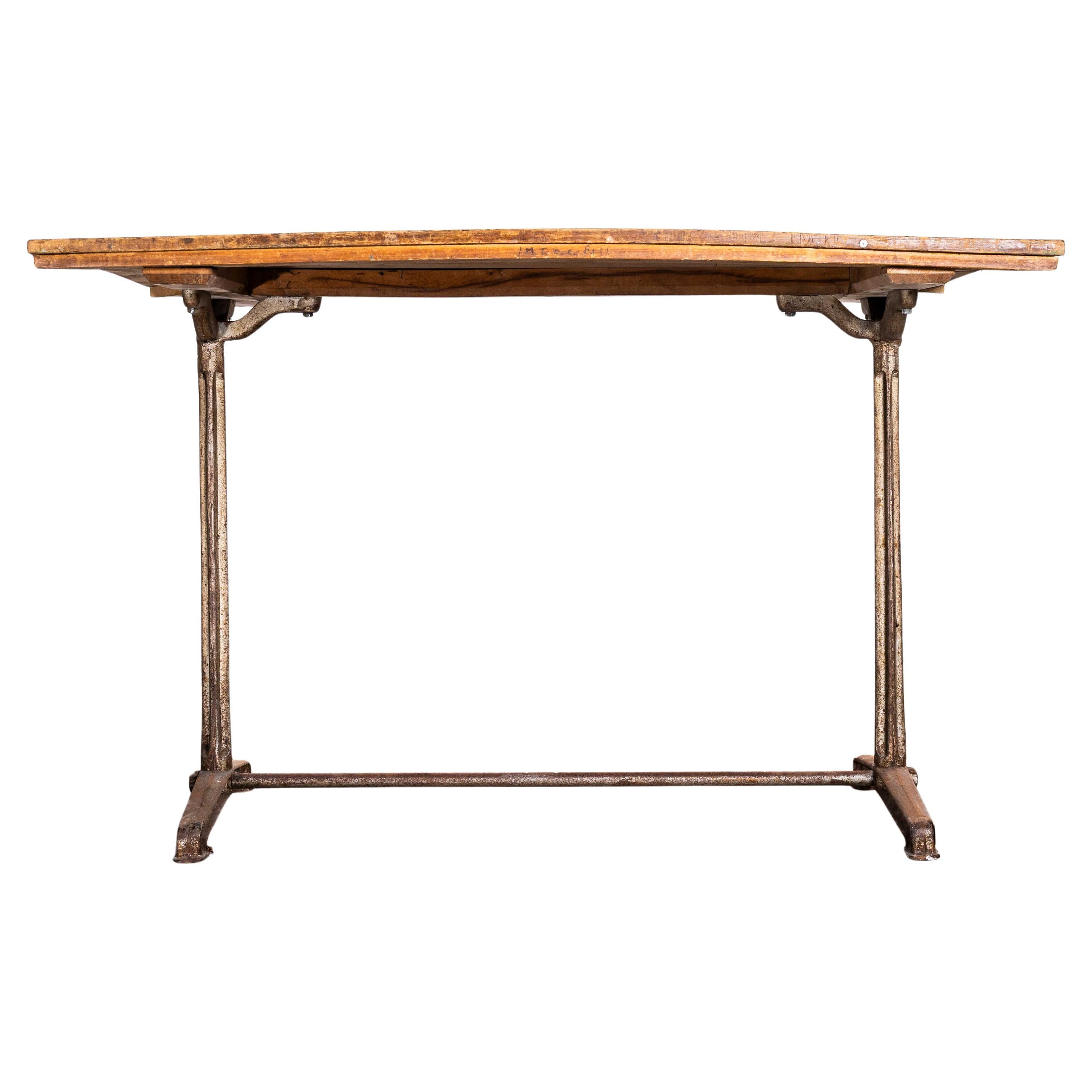1930's Original French Cast Base Café Dining Table (3610) For Sale