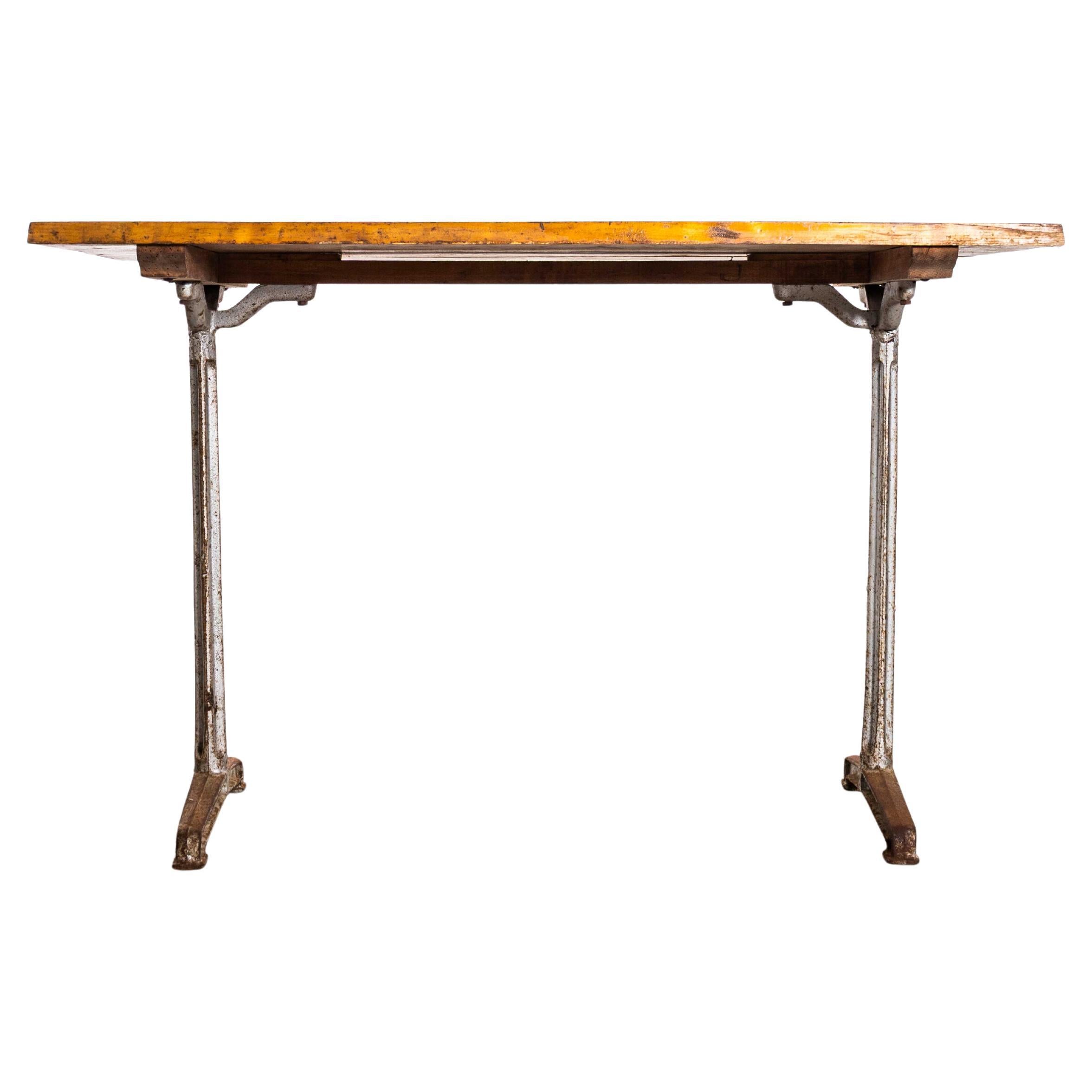 1930
s Original French Cast Base Café Dining Table For Sale