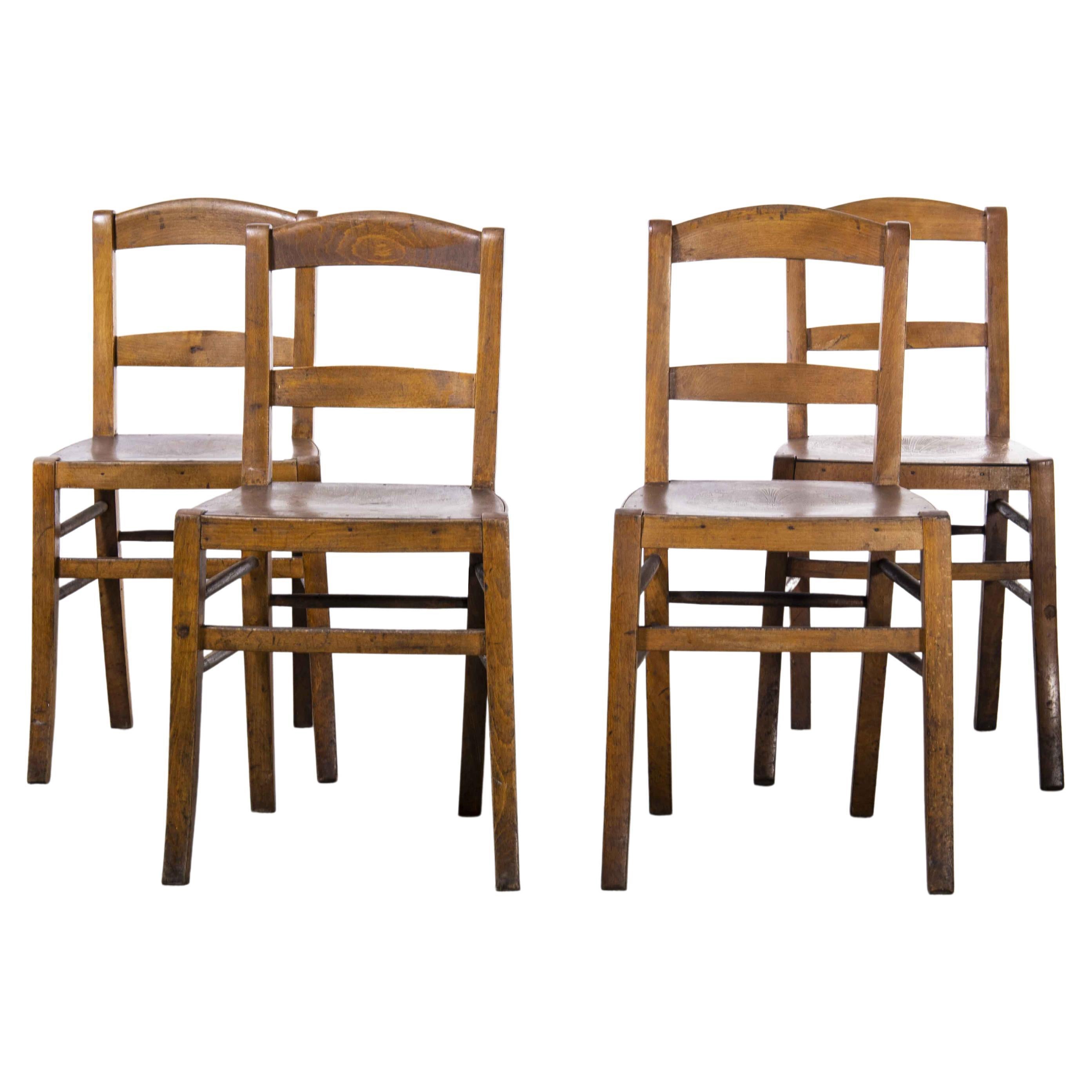 1930
s Original French Farmhouse Chairs from Provence, Set of Four Stamped Seat