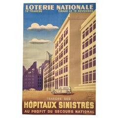 1930s Original French Loterie Nationale Lithograpic Poster