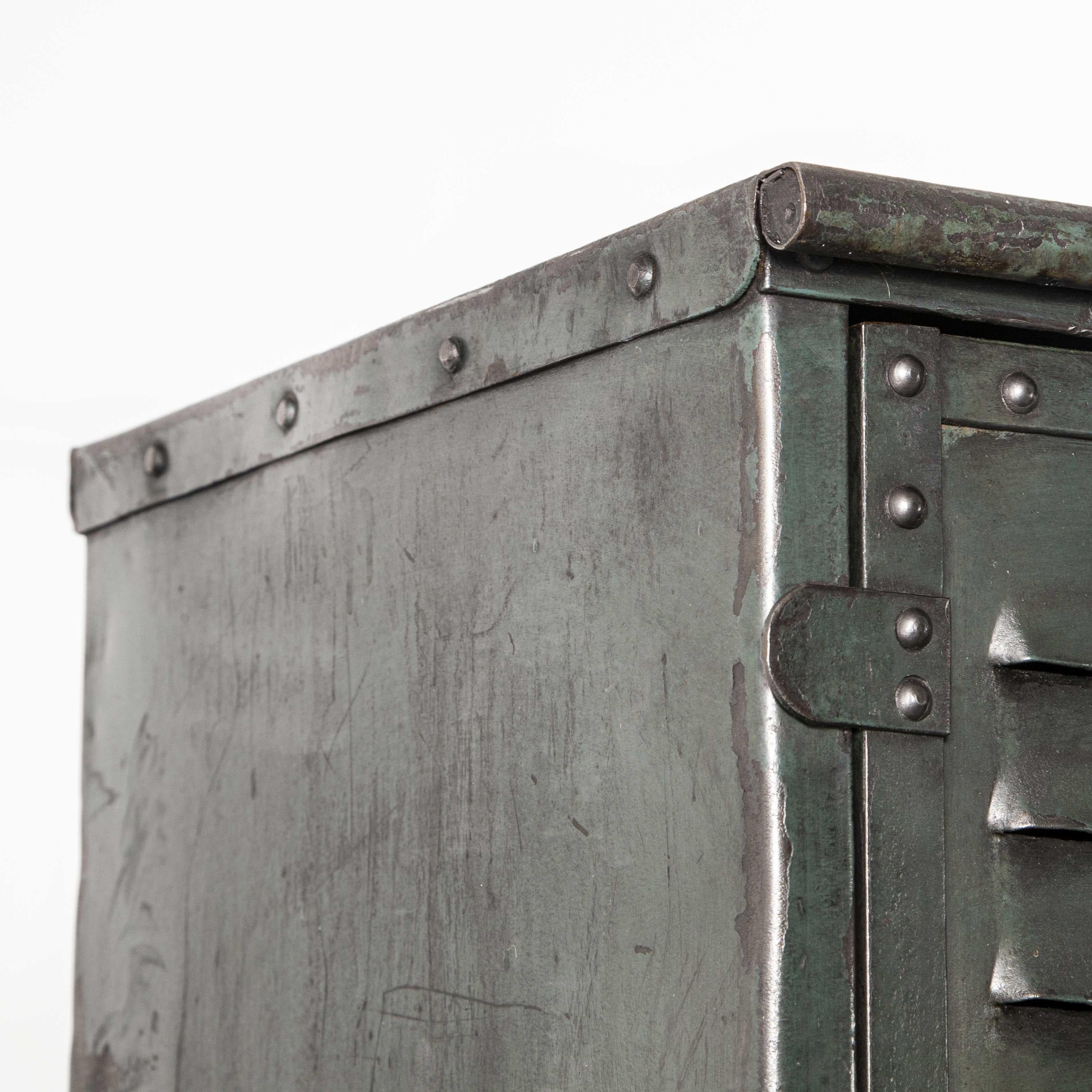 1930s Original French Metal Five-Door Locker by Gantois 3