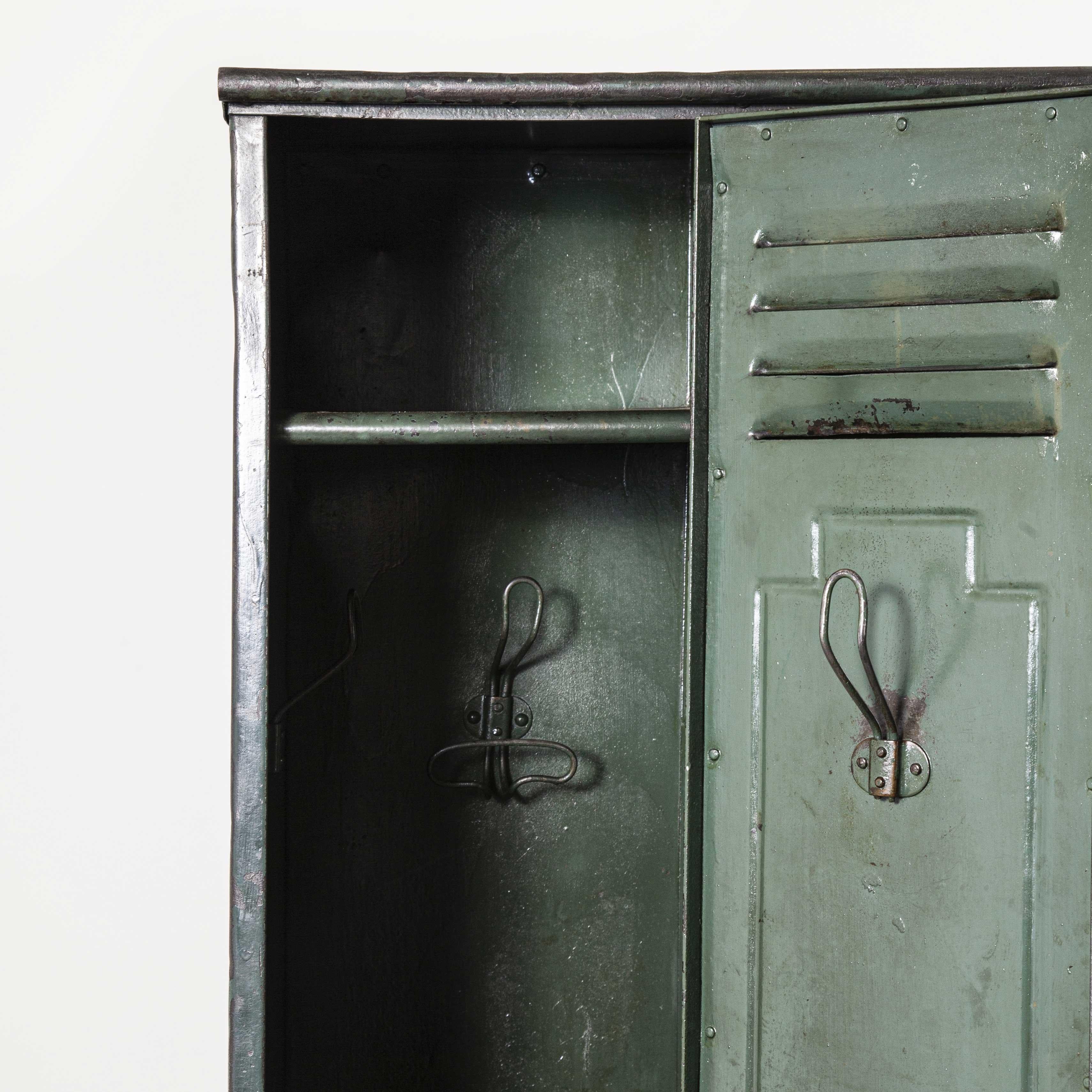 1930s Original French Metal Five-Door Locker by Gantois 7