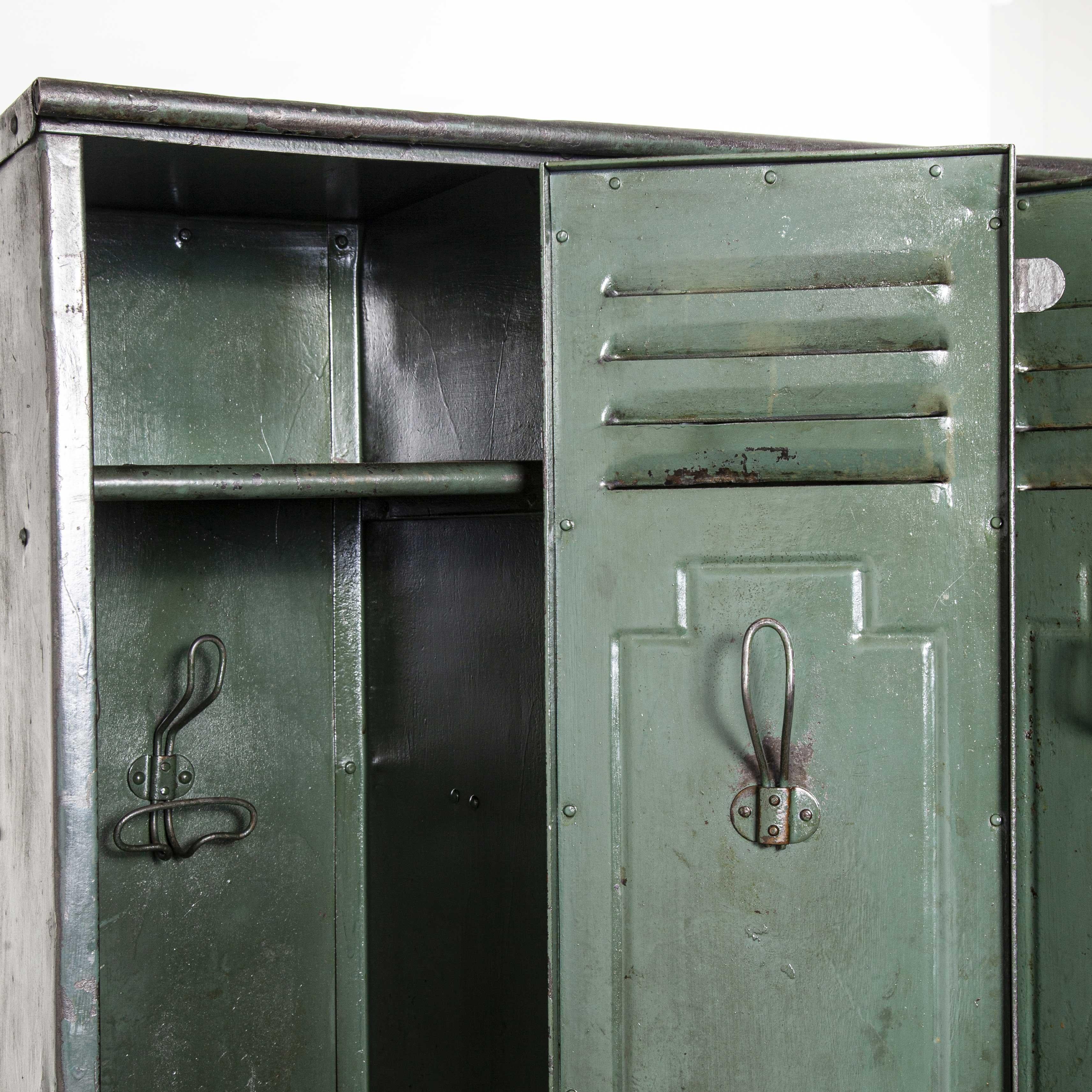 1930s Original French Metal Five-Door Locker by Gantois 9