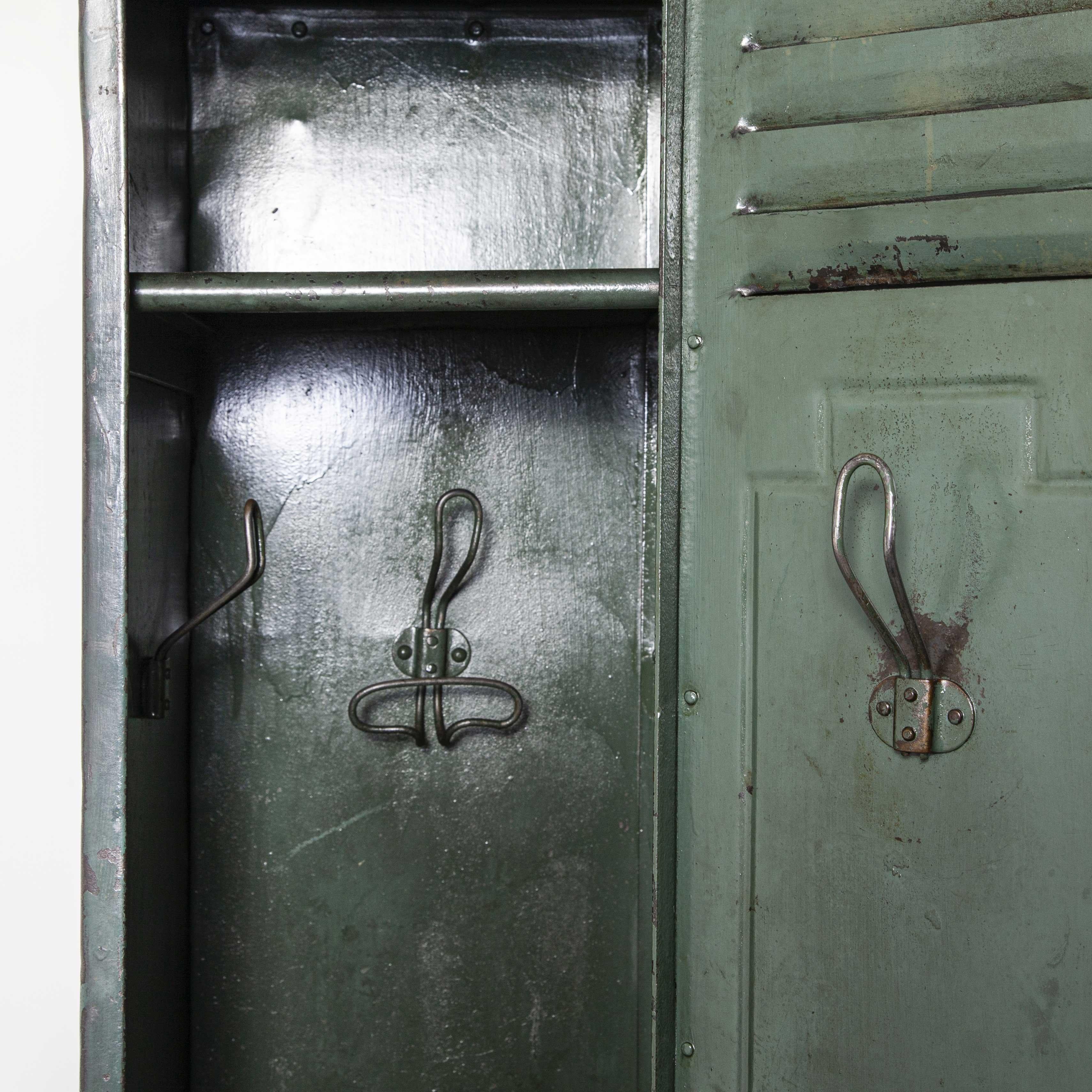1930s original French metal five-door locker by Gantois.

1930s original French metal five-door locker by Gantois. In the tradition of Forge des Strasbourg Gantois was one of a handful of major sheet metal producers operating out of South East of