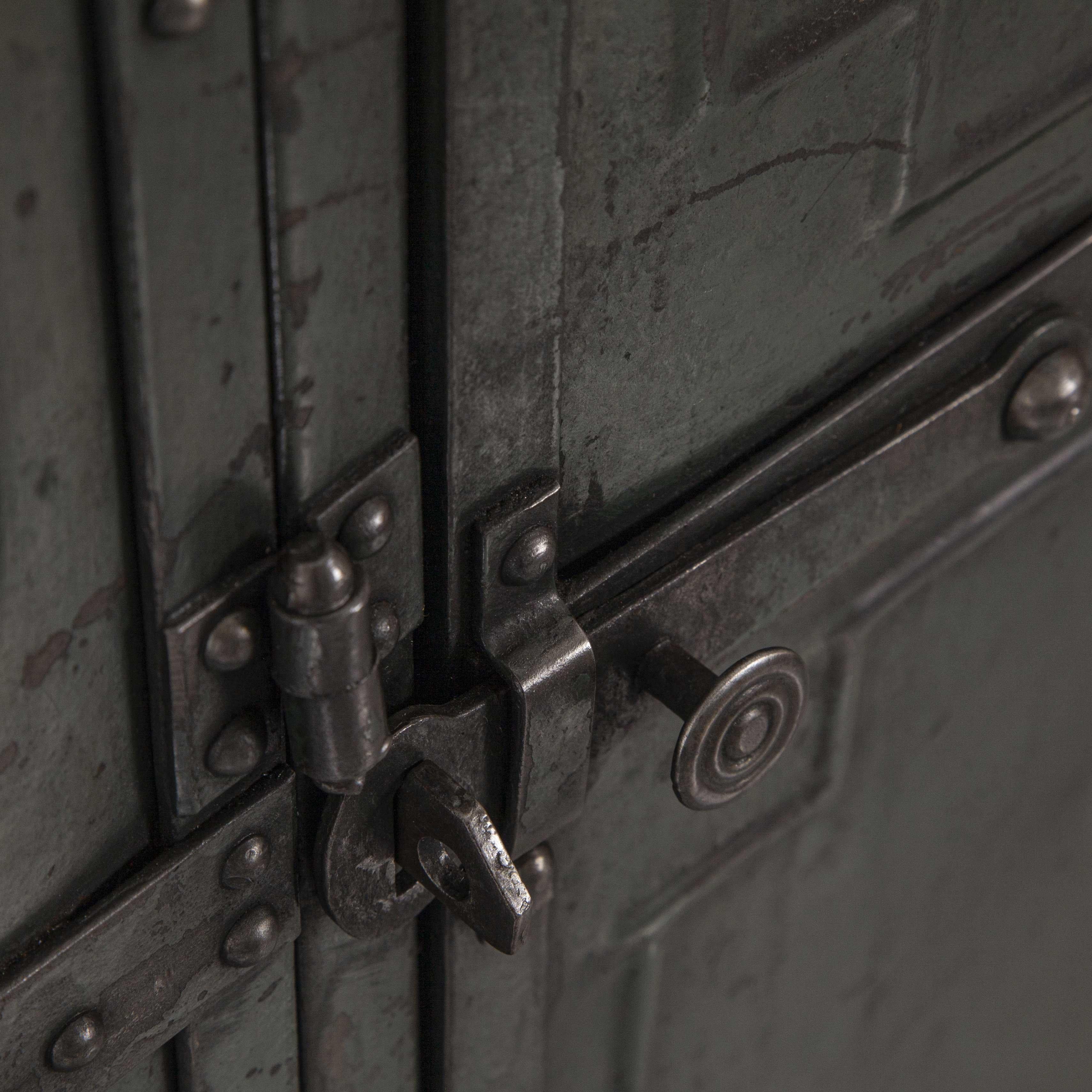 1930s Original French Metal Five-Door Locker by Gantois 2