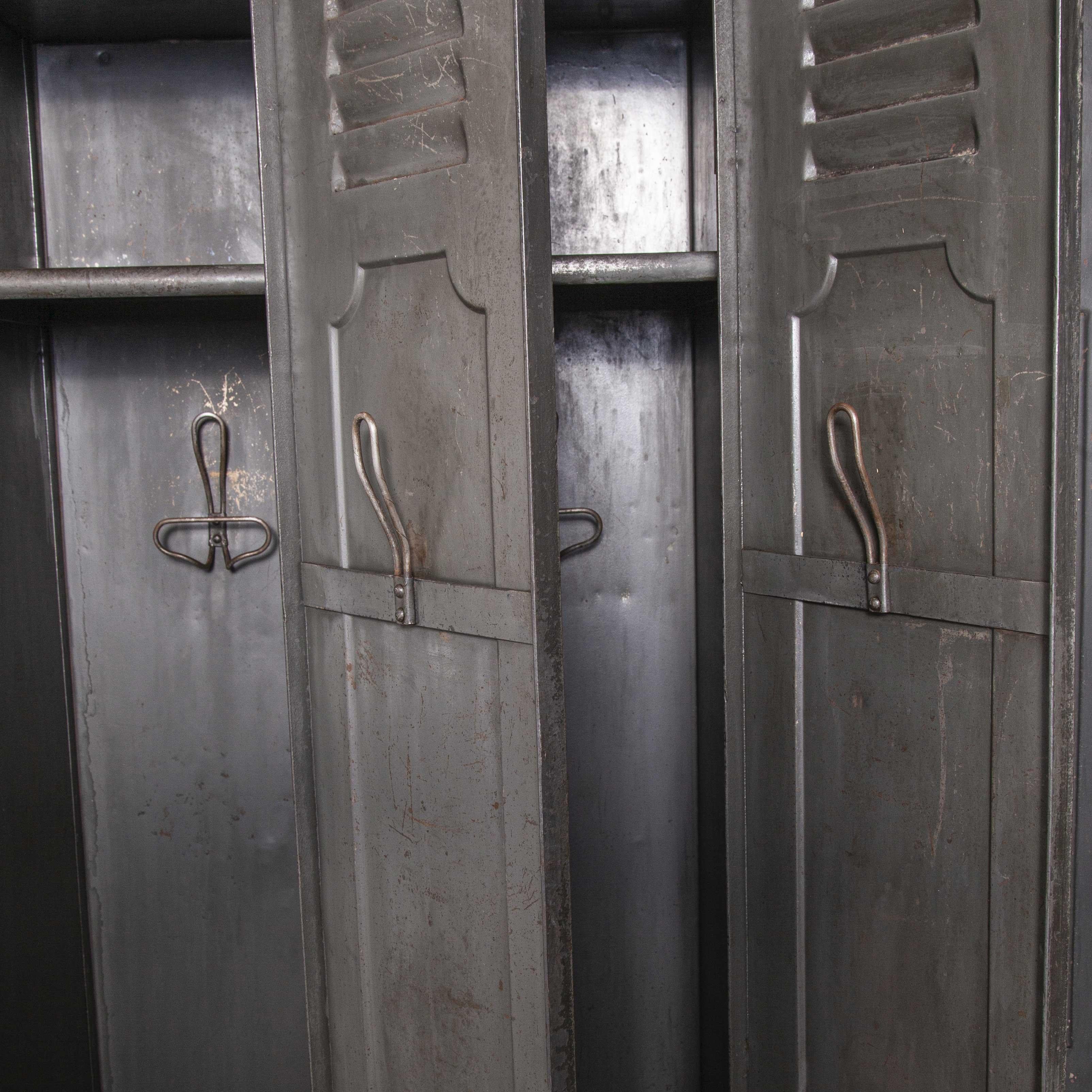 1930s Original French Metal Four-Door Locker by Gantois 9