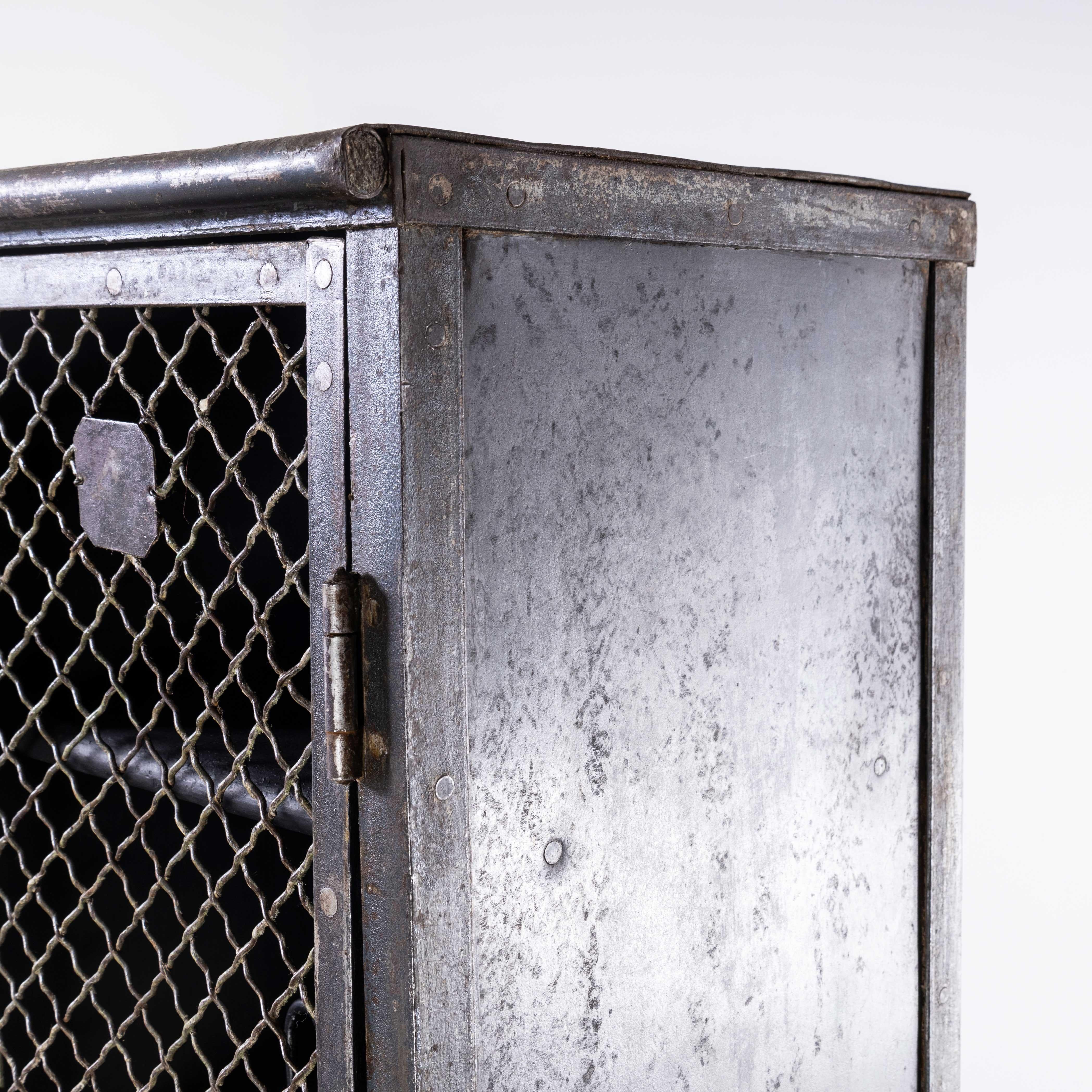 1930's Original French Metal Four Door Mesh Locker by Gantois '1198.1' 7