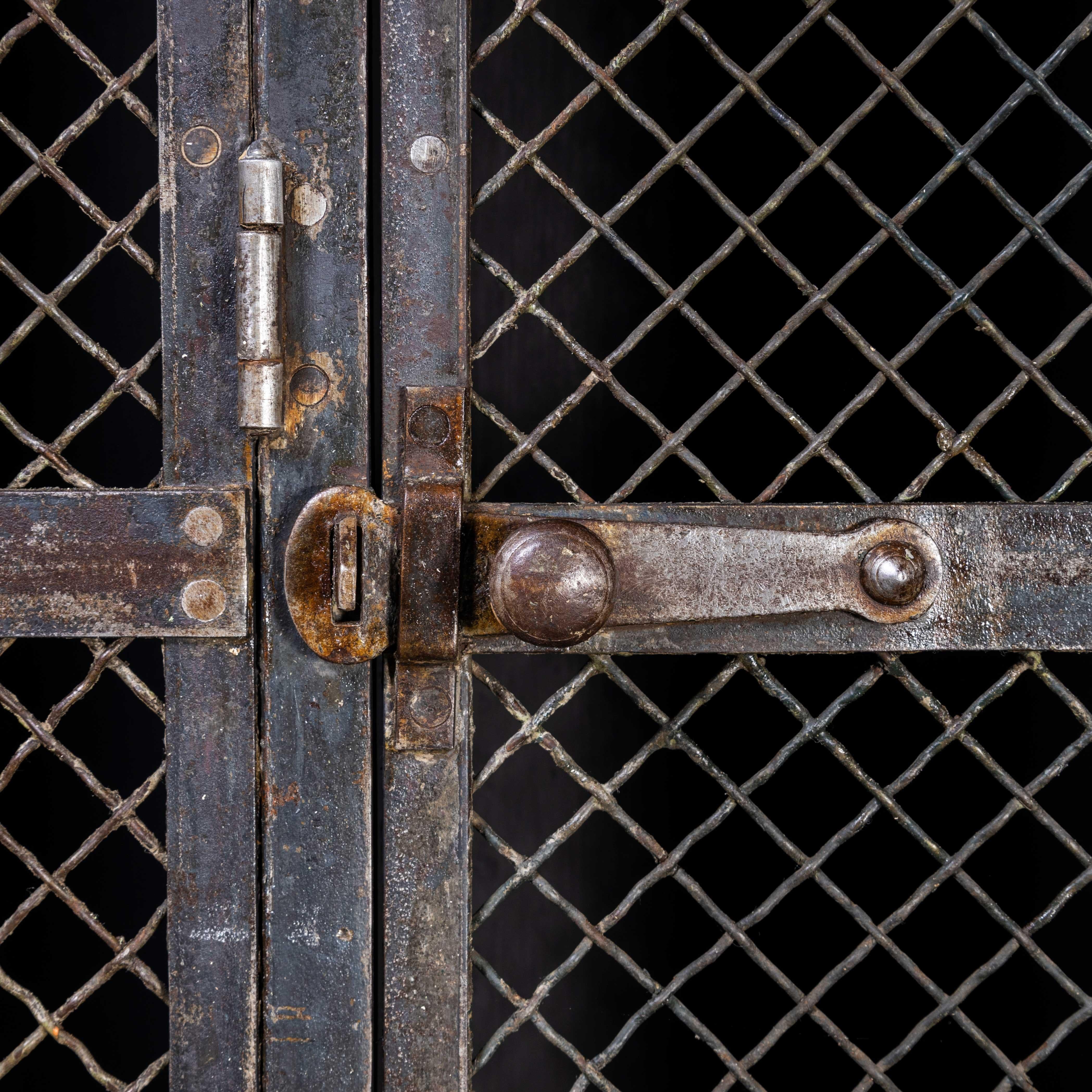 1930's Original French Metal Four Door Mesh Locker by Gantois '1198.1' 14