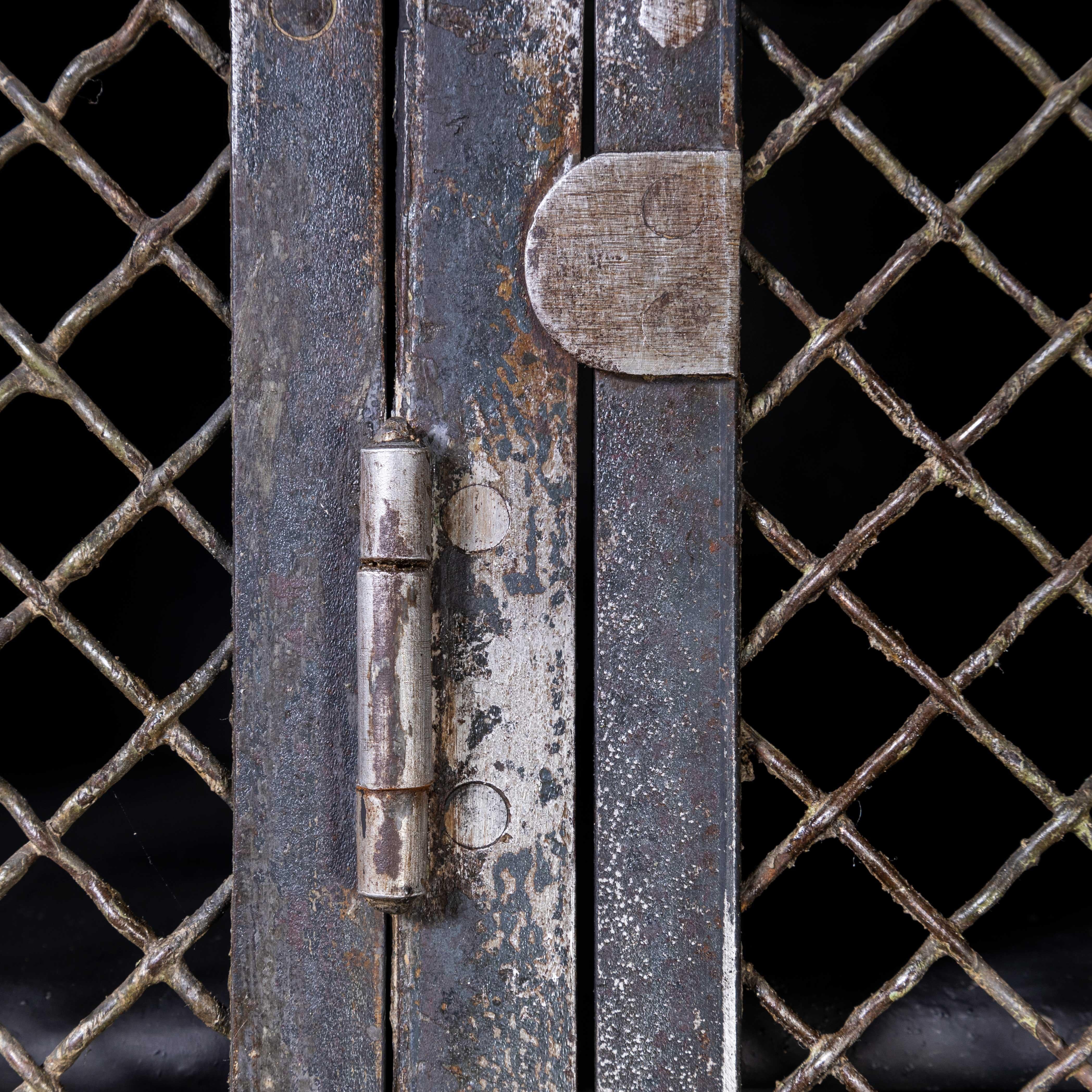 1930's Original French Metal Four Door Mesh Locker by Gantois '1198.1' 16