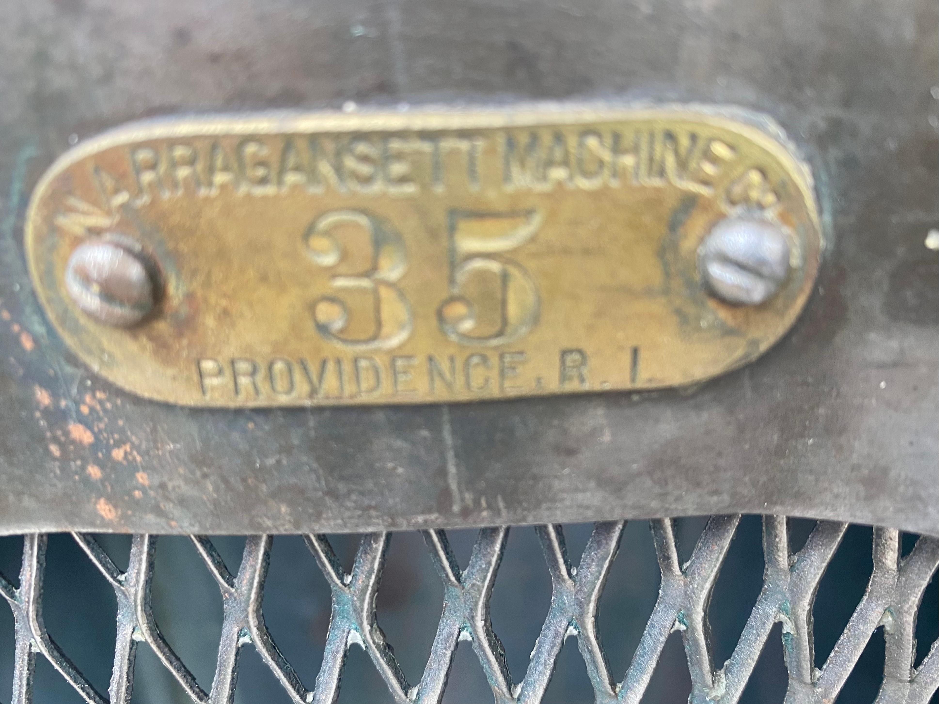 1930’s Original French Style Metal Four Door Mesh Locker by Narragansett 1