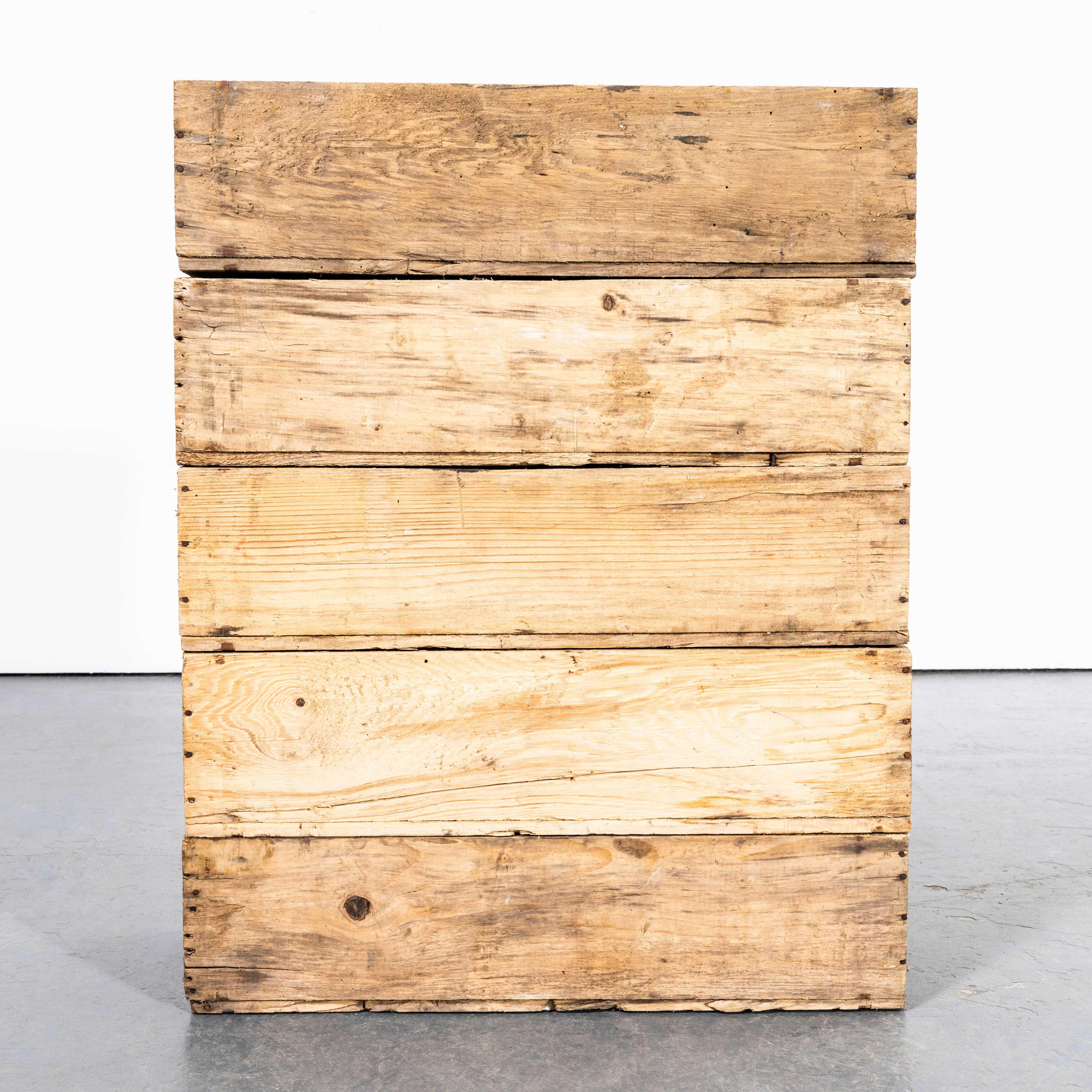 Fruitwood 1930's Original Fruit Shipping Export Crates - Set Of Five For Sale