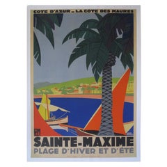 1930s Original Georges Redon Sainte-Maxime Travel Poster, France