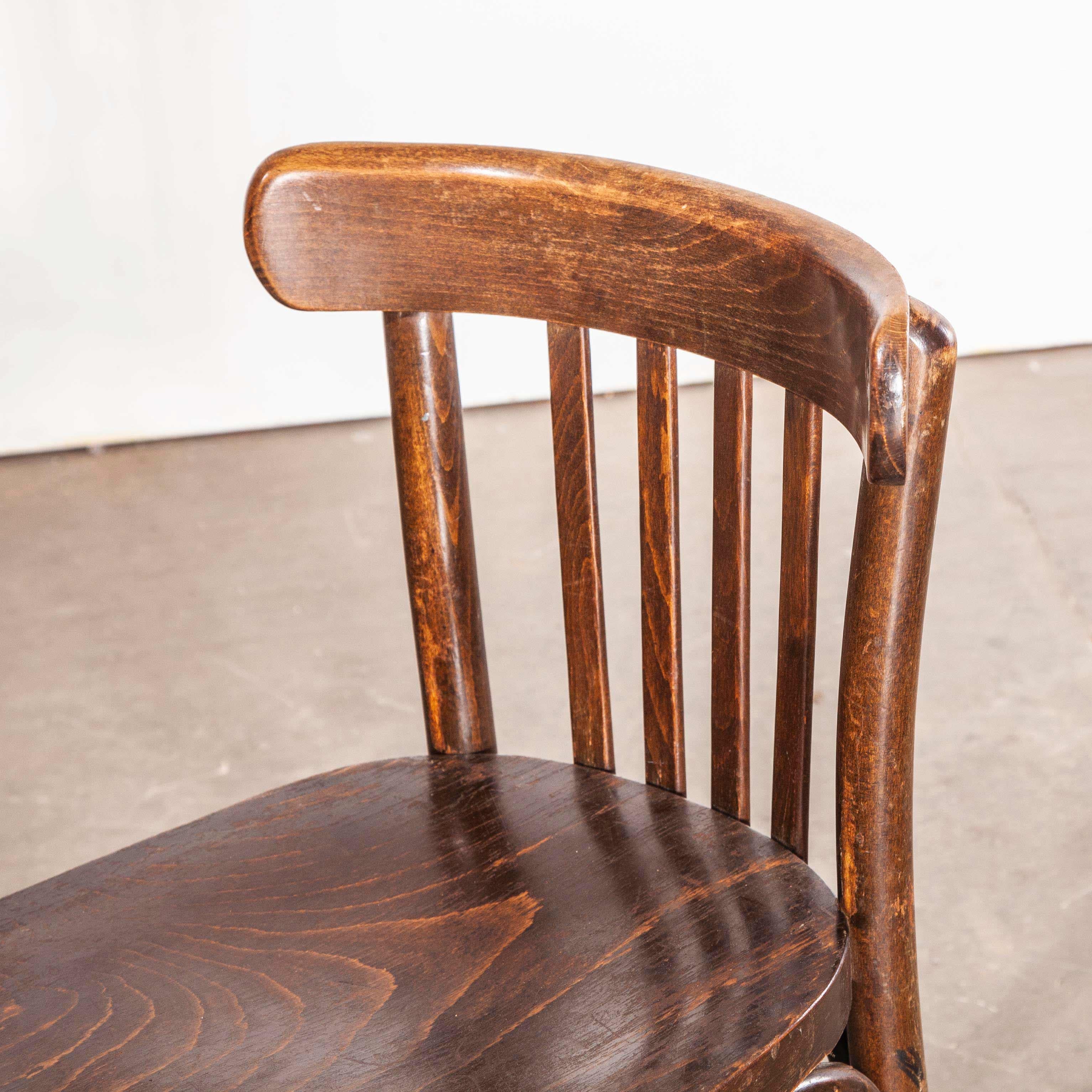 1930s Original Marked Thonet Bentwood Dining Chairs, Various Quantity Available 2
