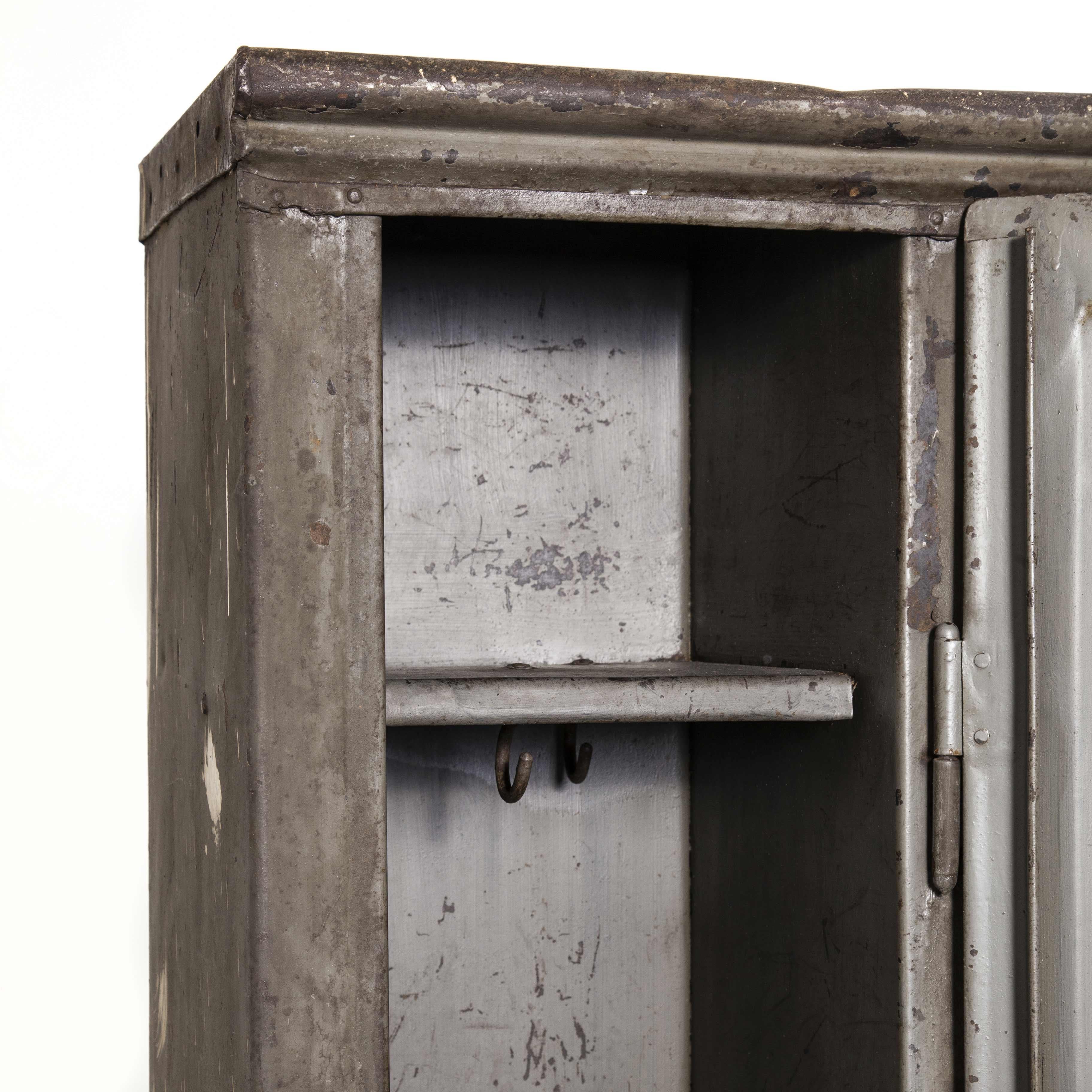 1930s Original Metal Industrial Four-Door Locker, Otto Kind Model 1 8