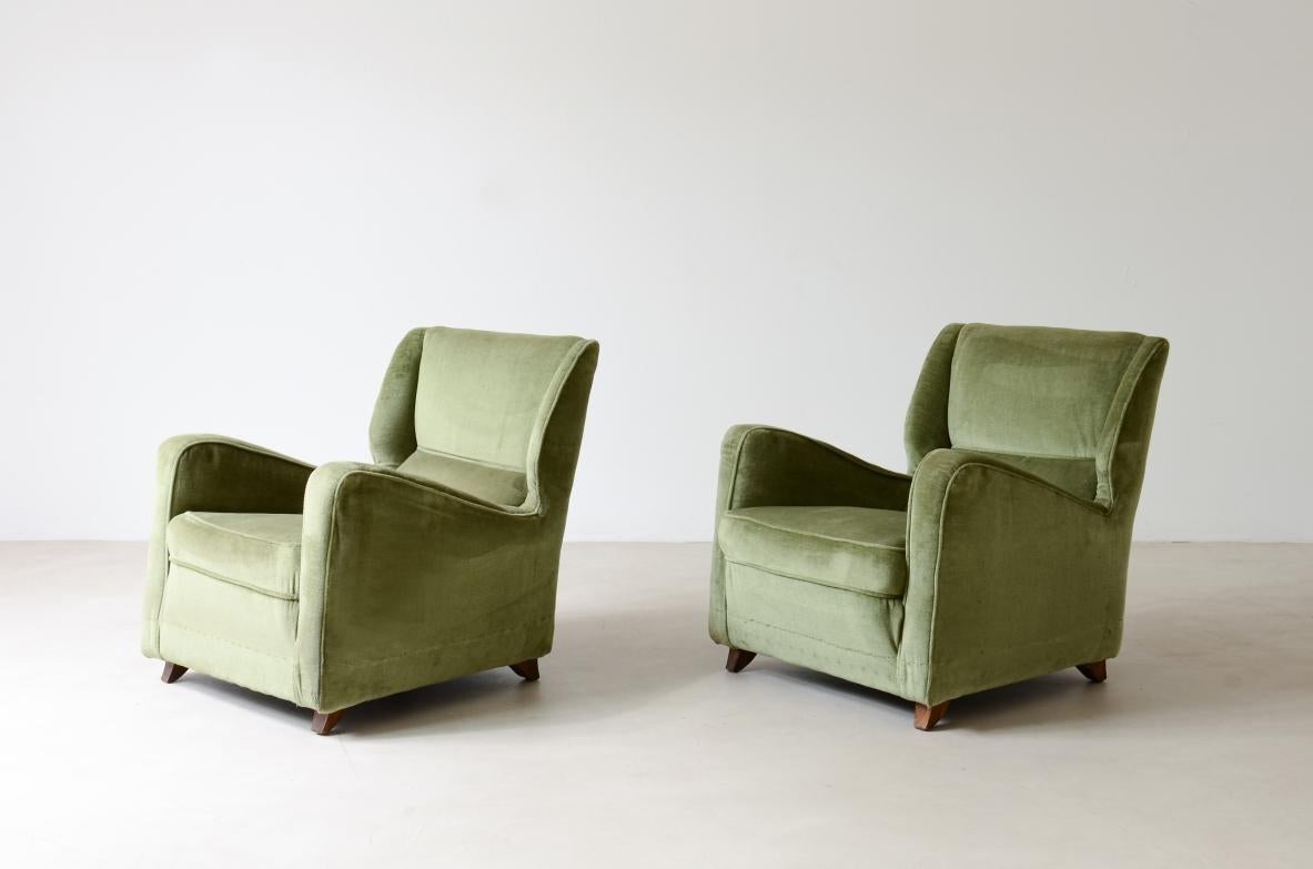 XX secolo Coppia di poltrone moderniste originali del 1930 di Luigi Magnetti in vendita