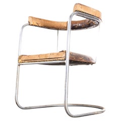 1930s Original Pel Tubular Chrome Sprung Side Chair – Original Leather