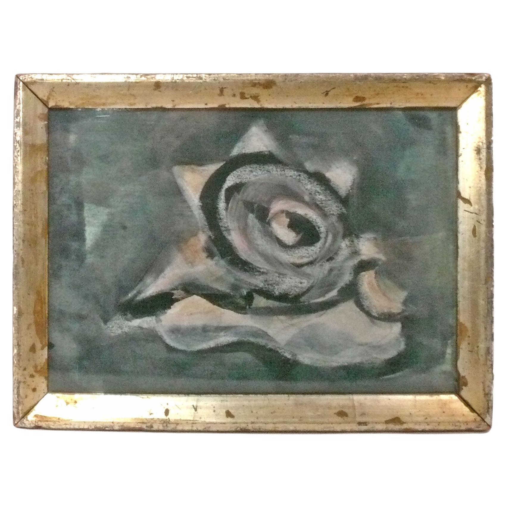 1930s Original Shell Painting 10" x 13.5" For Sale