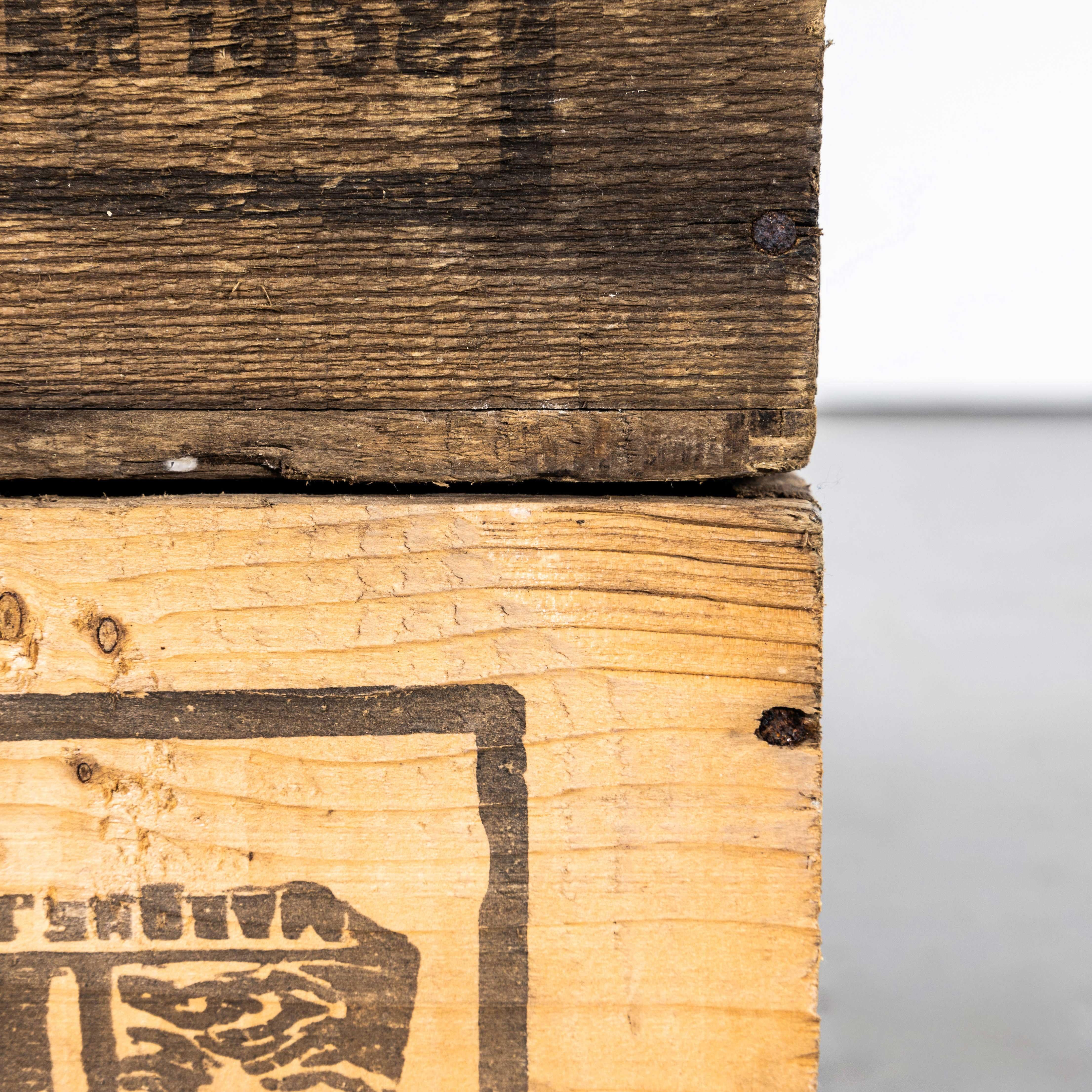European 1930's Original Shipping Export Crates Mirland - Pair
