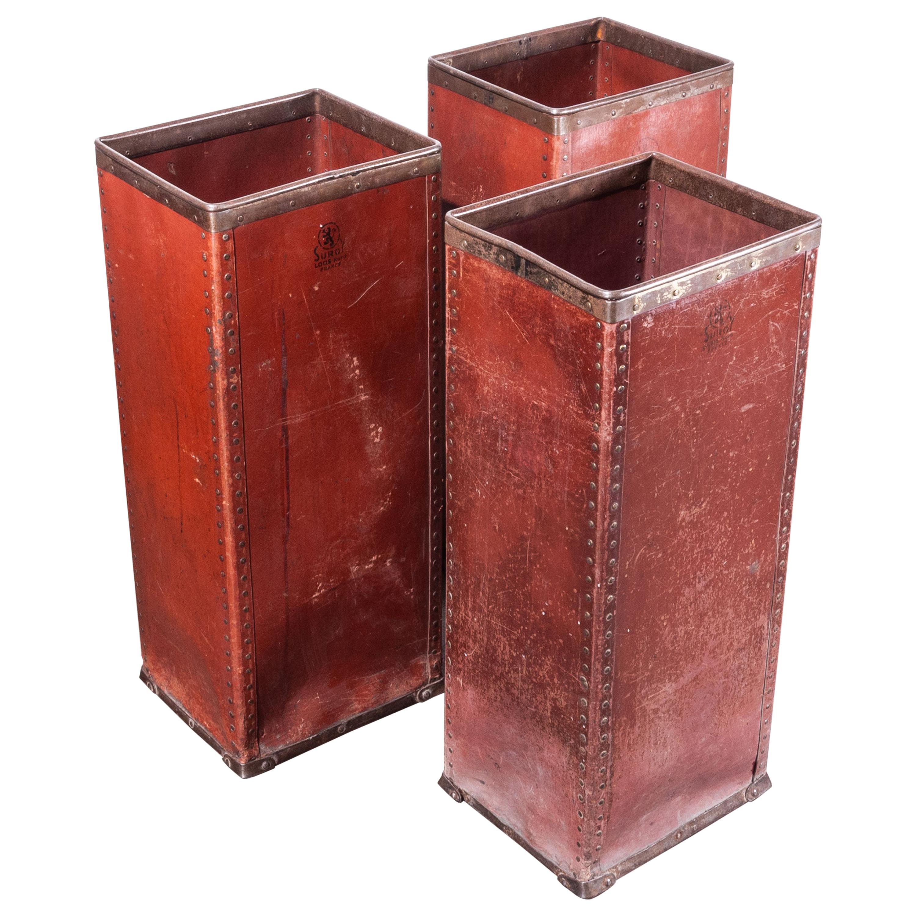 1930s Original Suroy Tall Industrial Storage Boxes