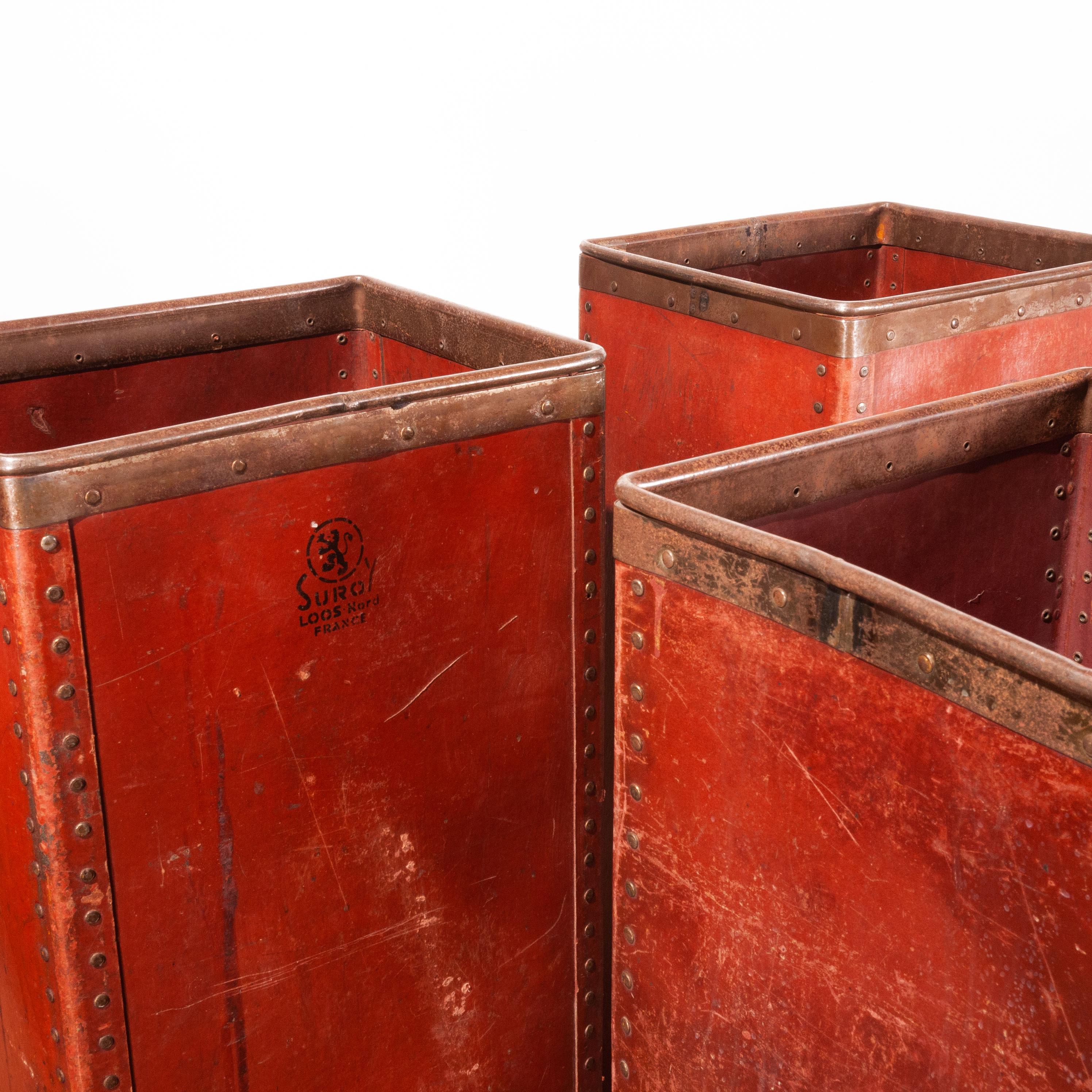 1930s Original Suroy Tall Industrial Storage Boxes In Good Condition In Hook, Hampshire