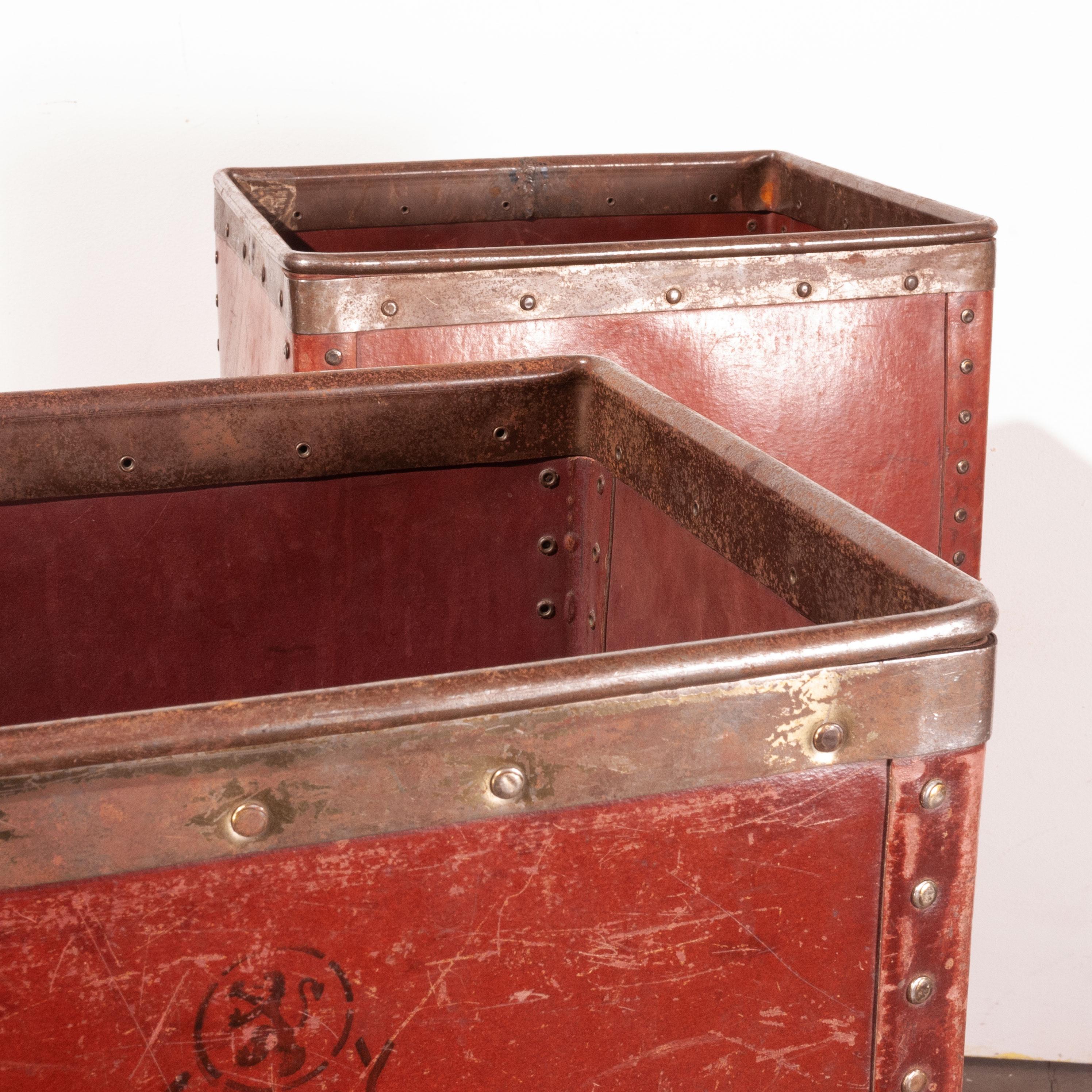 Mid-20th Century 1930s Original Suroy Tall Industrial Storage Boxes