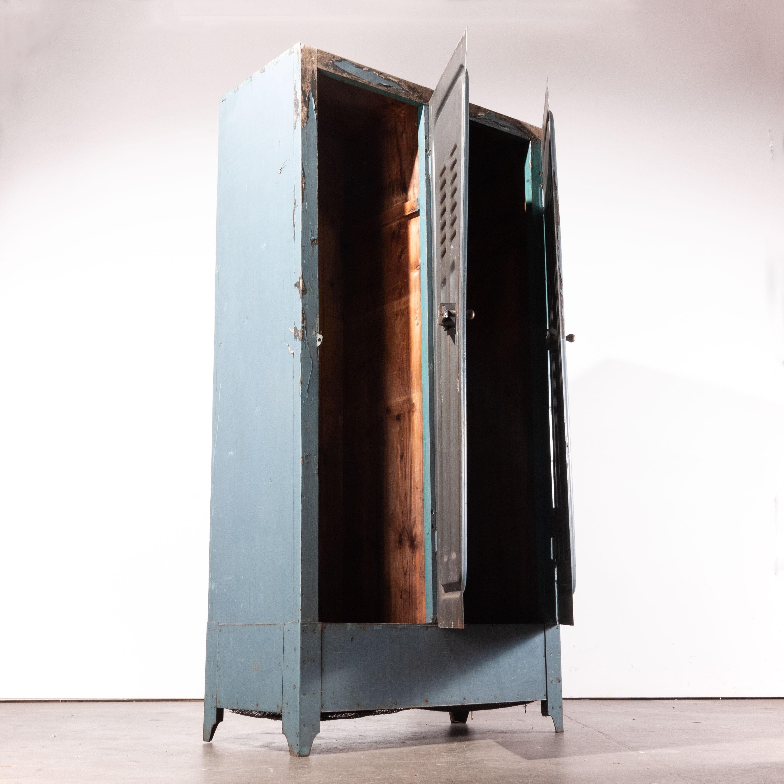 Mid-20th Century 1930s Original Wooden Locker, Storage Cupboard, by De Dietrich