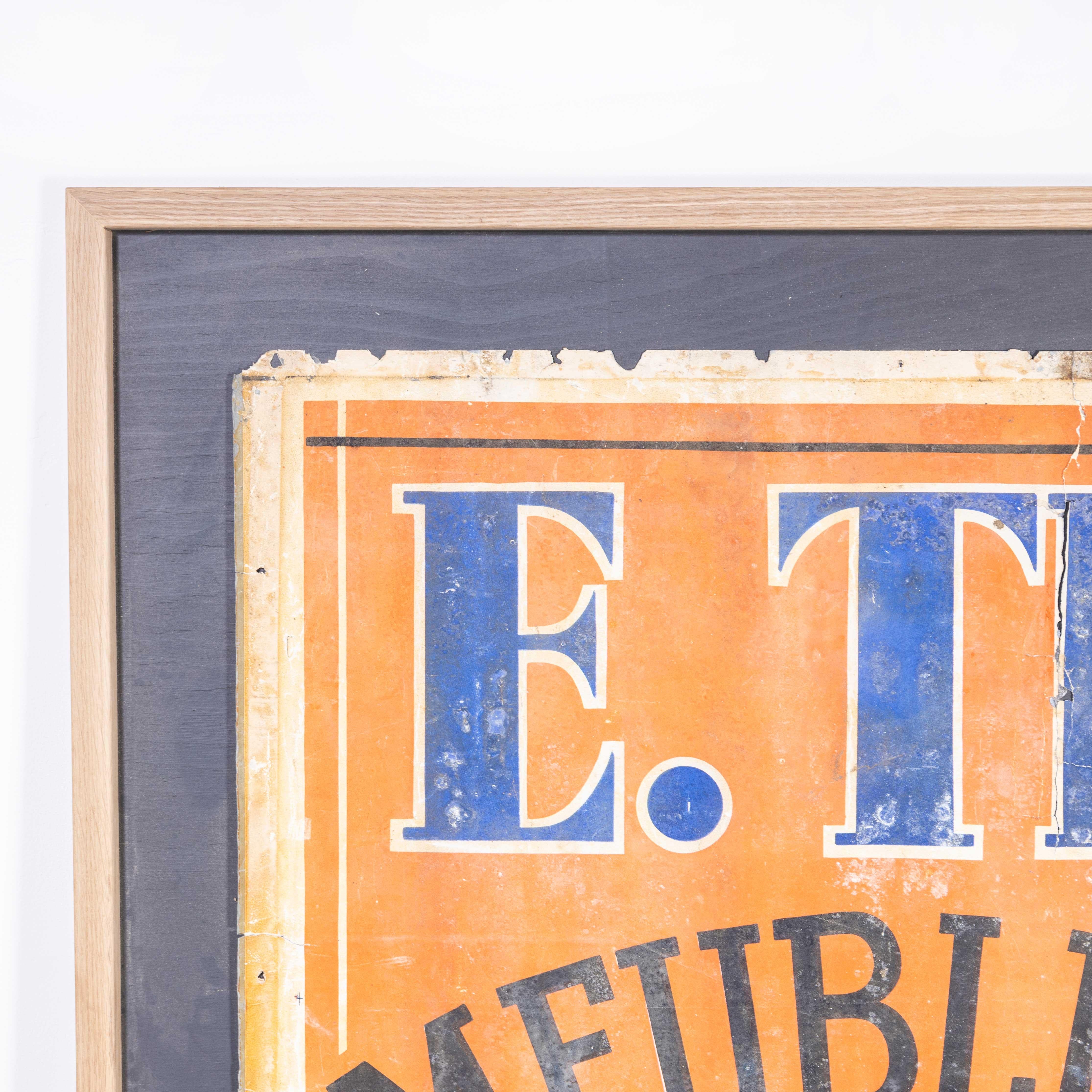 Oak 1930's Original Zinc Adverstising Sign - E.Thiebaut For Sale