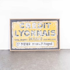 1930's Original Zinc Advertising Sign - Credit Lyonnais