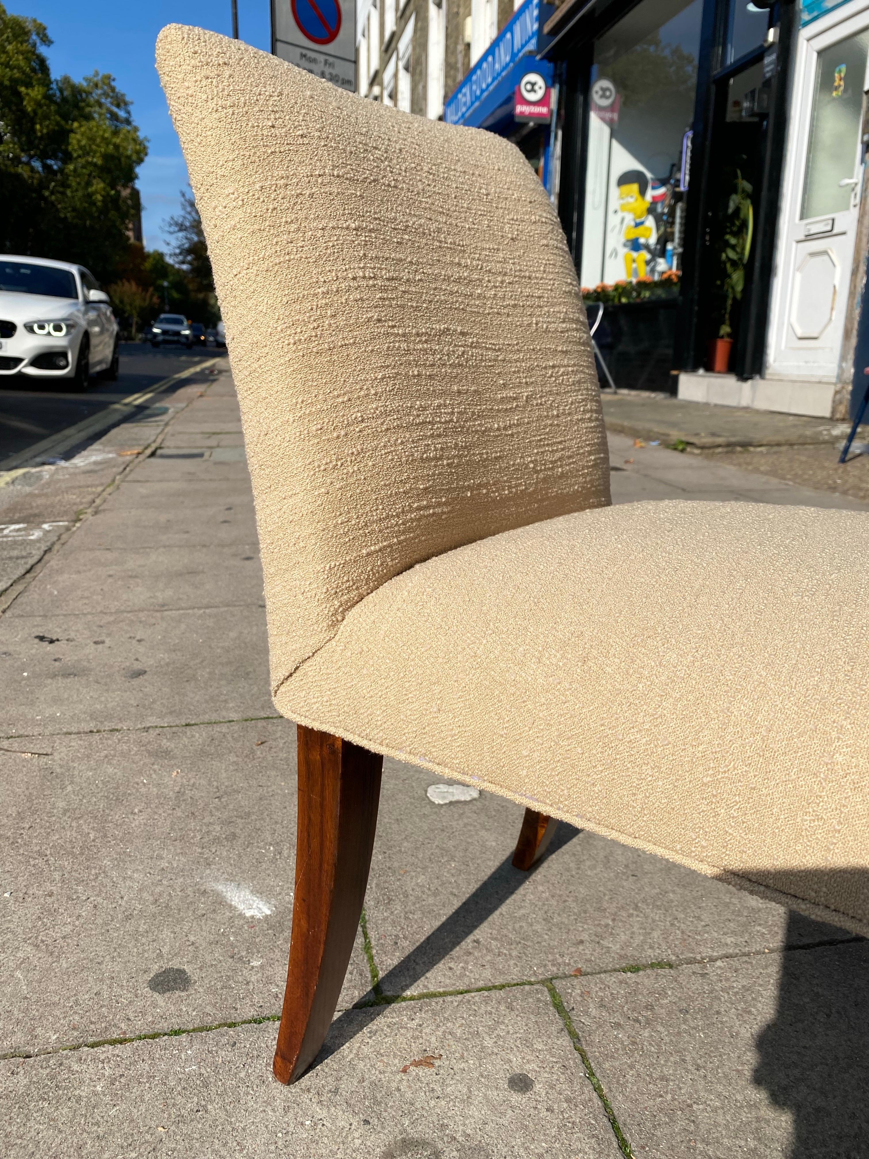 1930 Osvaldo Borsani attribuito a una sedia in legno di palissandro, lana, Italia Art Déco in vendita 8