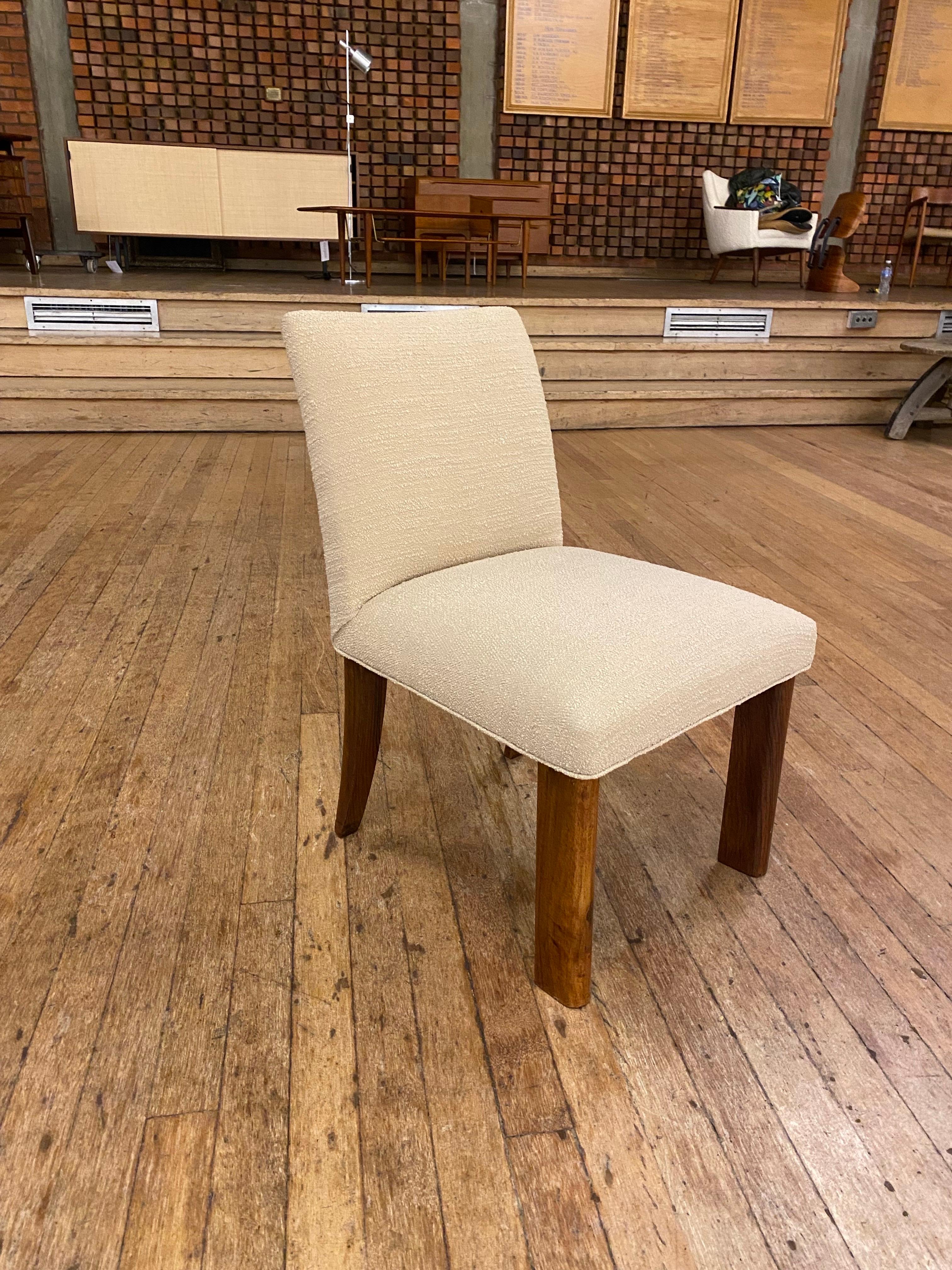 Metà XX secolo 1930 Osvaldo Borsani attribuito a una sedia in legno di palissandro, lana, Italia Art Déco in vendita