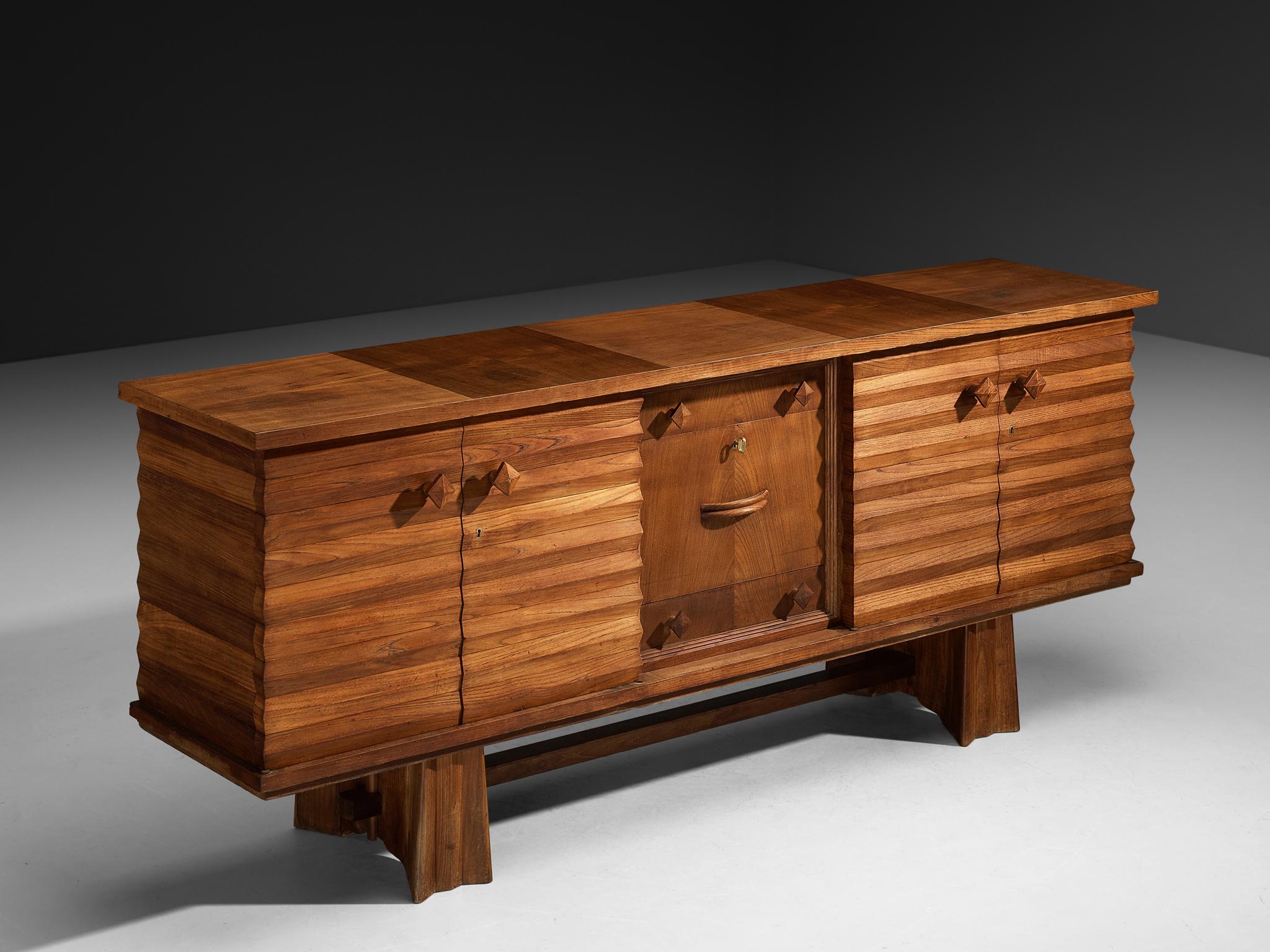 Art Deco 1930s Osvaldo Borsani for ABV Sideboard in Chesnut For Sale